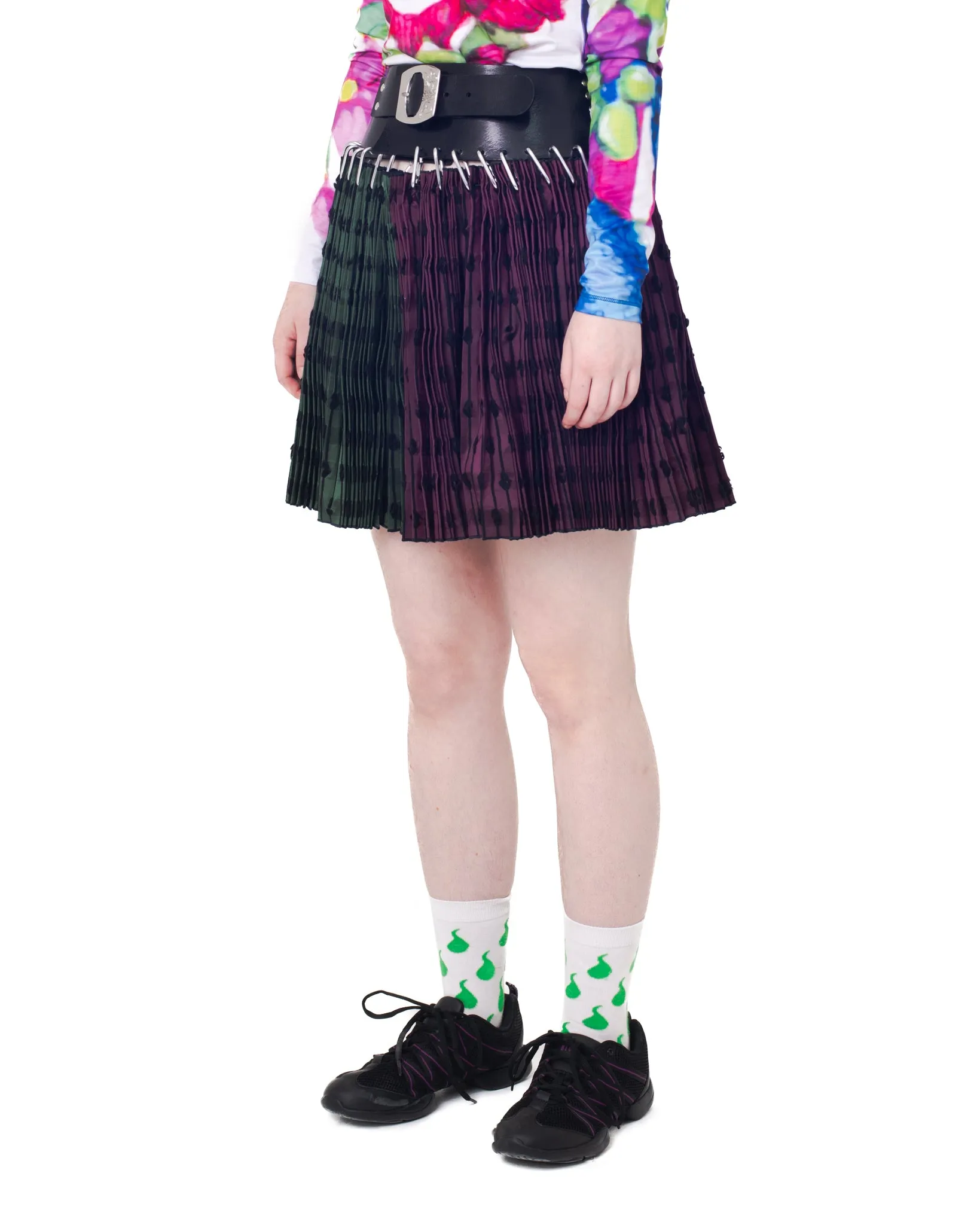 Pink and Green Split Mini Skirt sold by Chopova Lowena product image thumbnail 4