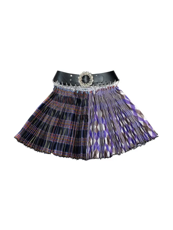 Split Argyle + Plaid Mini Skirt sold by Chopova Lowena