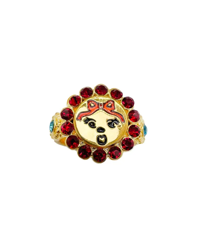Red Bow Face Ring sold by Chopova Lowena