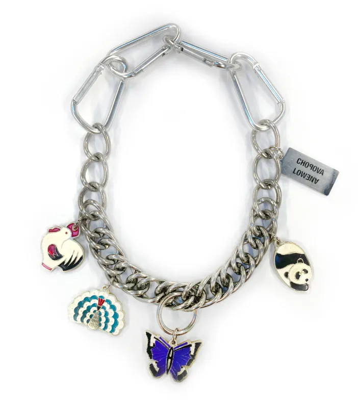 Vintage Butterfly Four Charm Enamel Necklace sold by Chopova Lowena