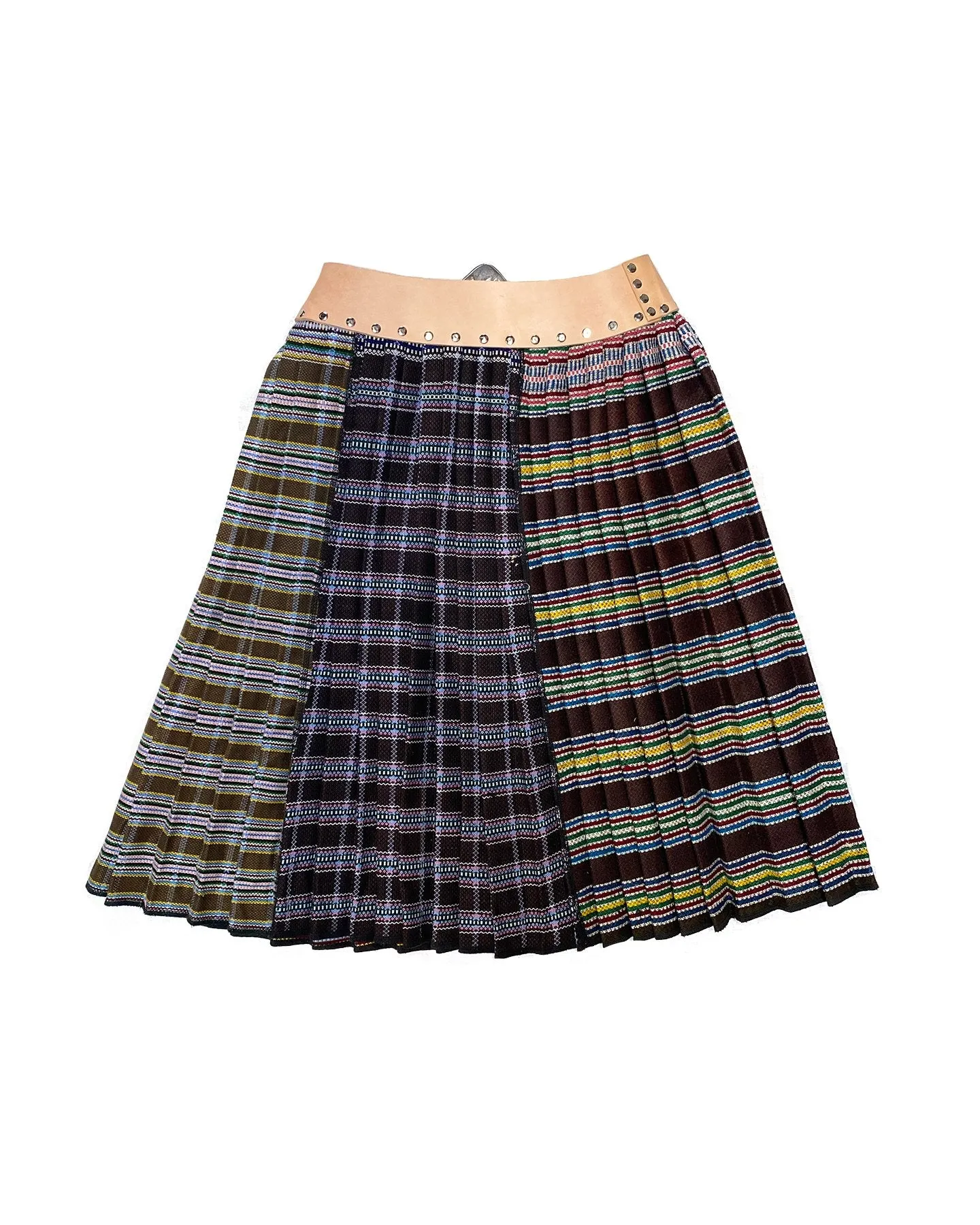 Multi Wool Pleated Skirt with Tan Belt sold by Chopova Lowena product image thumbnail 2
