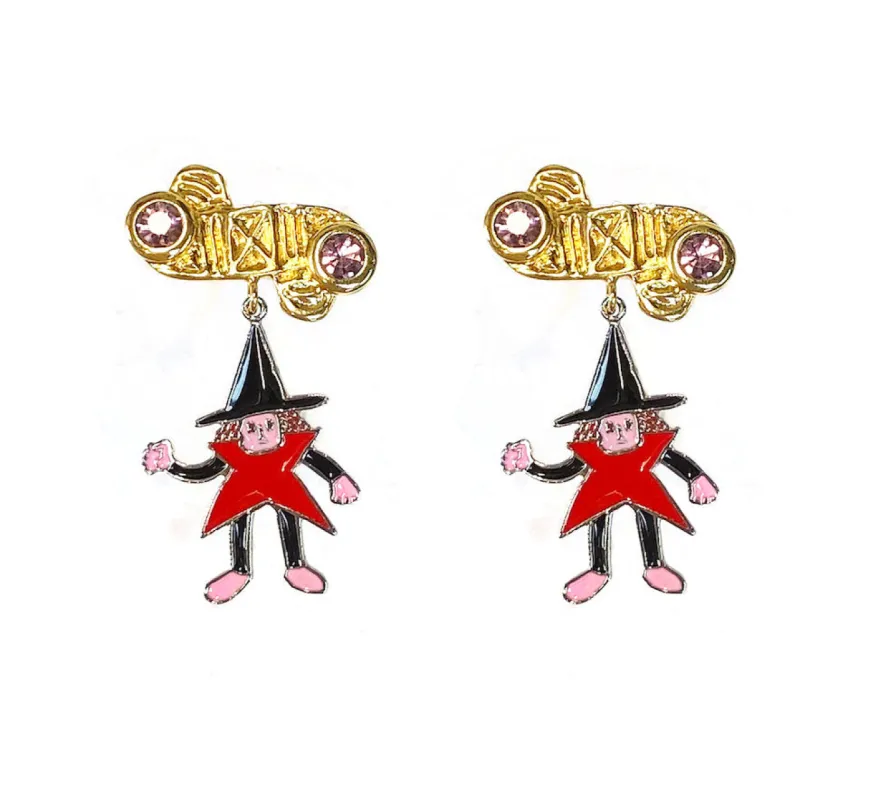 Star Girl Pendant Earrings made by Chopova Lowena