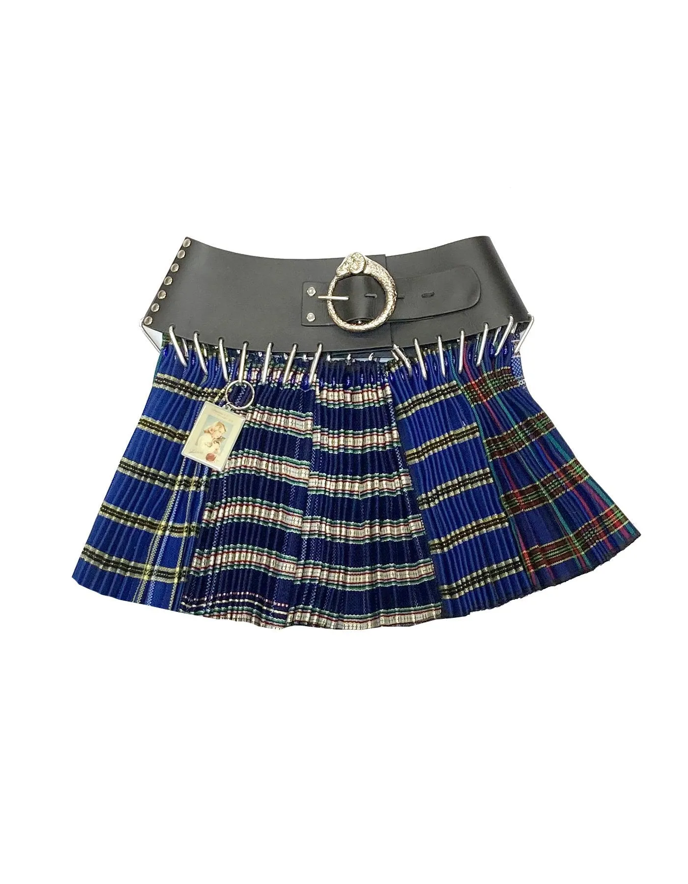 Mini Blue Wool Skirt with Black Belt sold by Chopova Lowena