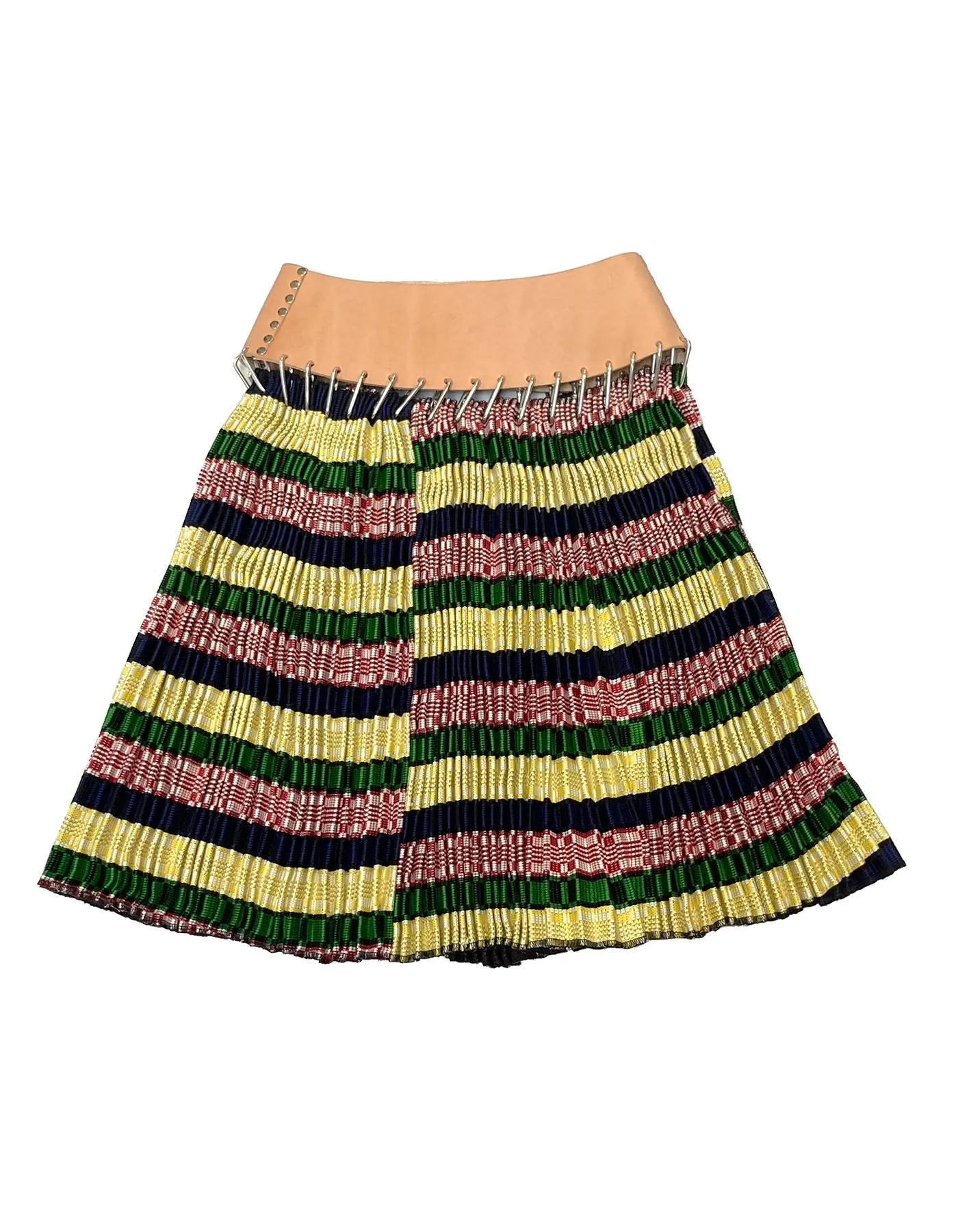 Pleated Stripe Skirt with Tan Belt sold by Chopova Lowena product image thumbnail 2