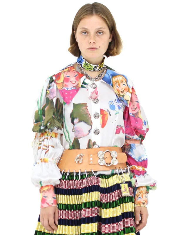 Bird and Girl Silky Shirt sold by Chopova Lowena