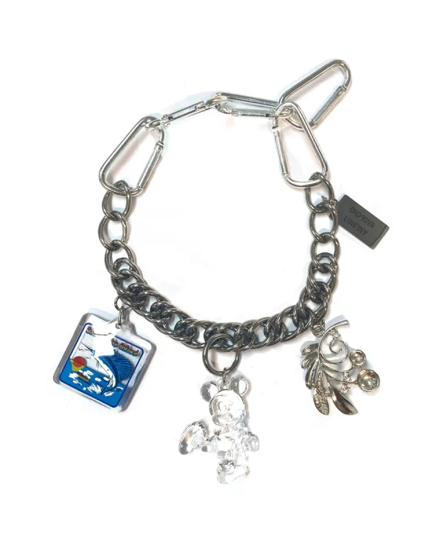 South Padre, Bear and Flower Charm Necklace sold by Chopova Lowena