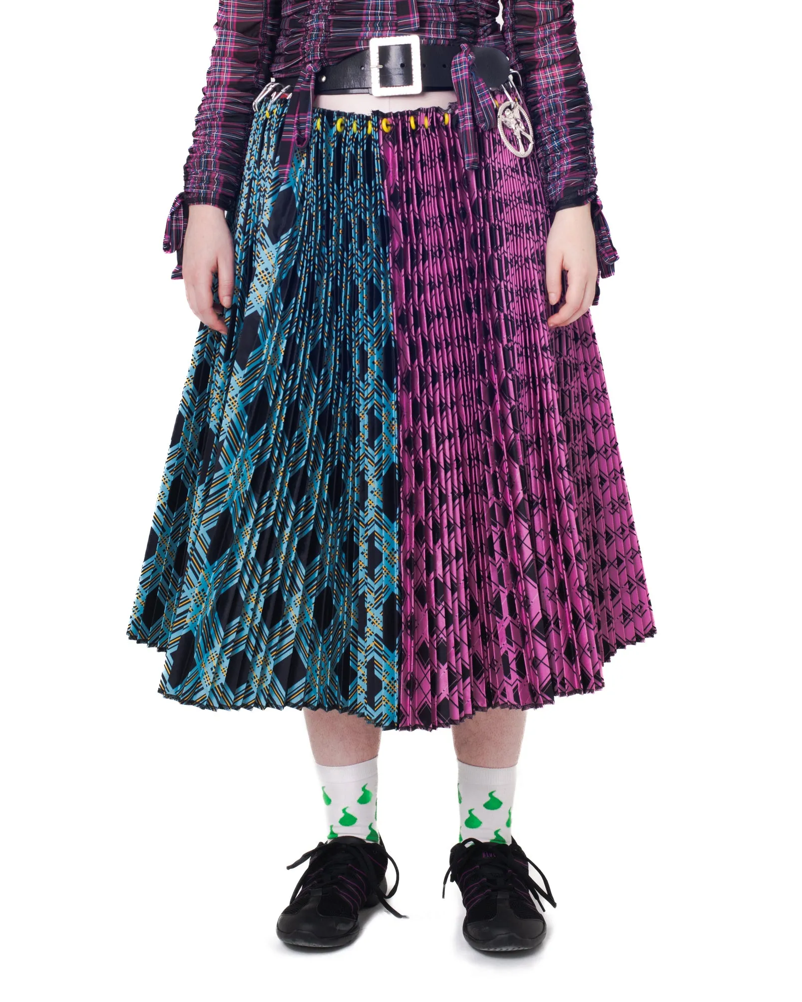 Black Belt Argyle Midi Skirt sold by Chopova Lowena