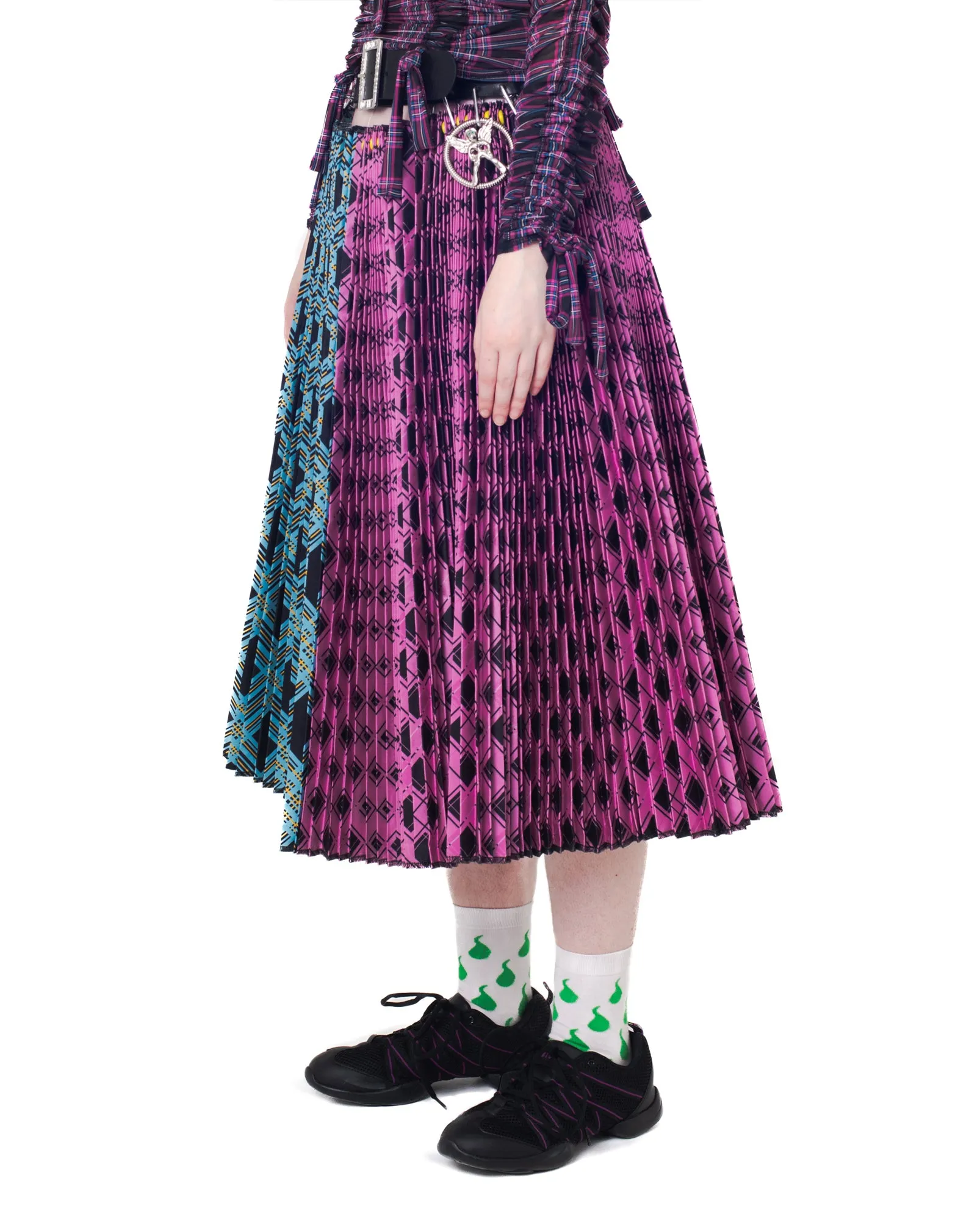 Black Belt Argyle Midi Skirt sold by Chopova Lowena product image thumbnail 4