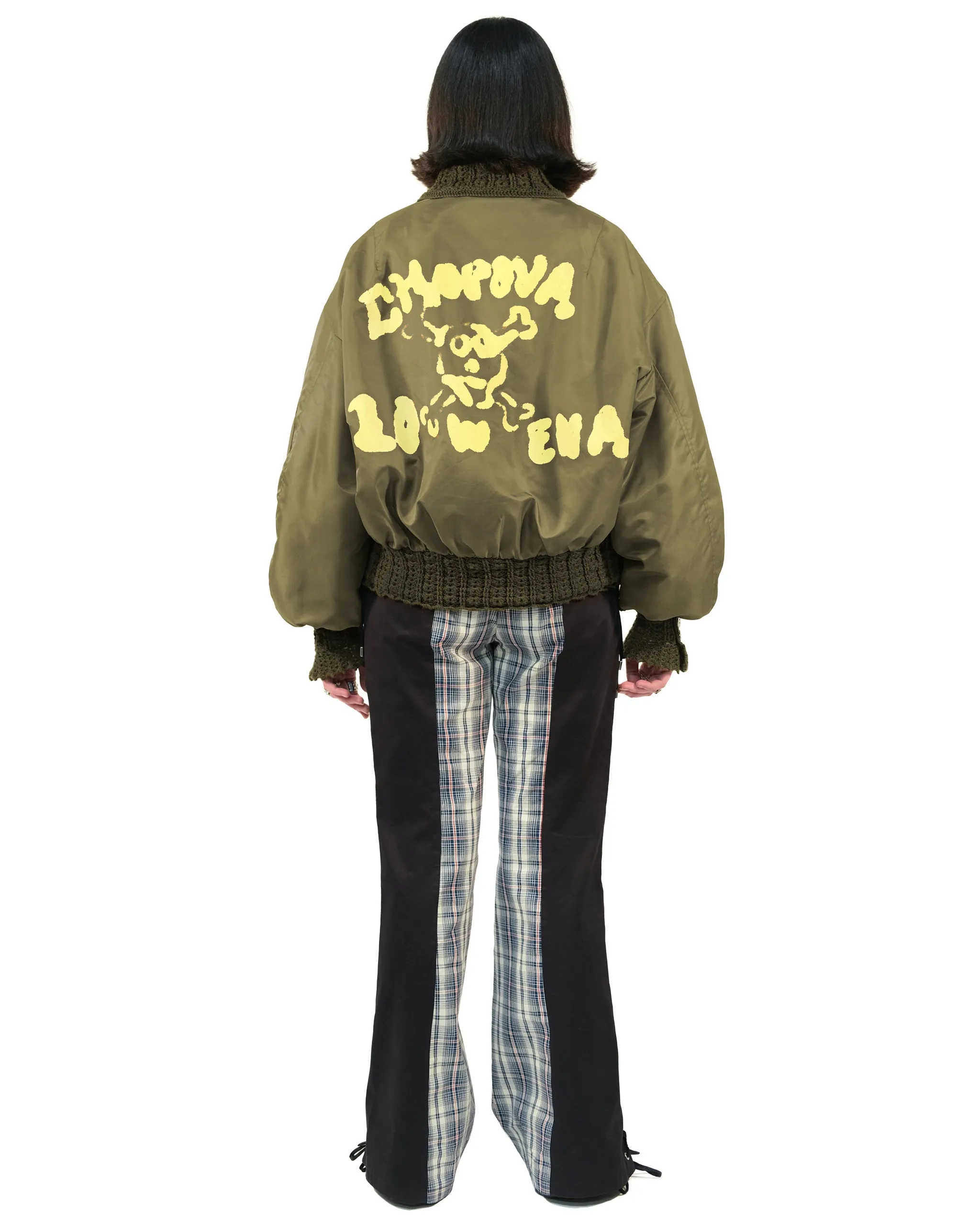 Slash Green Crochet Bomber Jacket sold by Chopova Lowena product image thumbnail 3