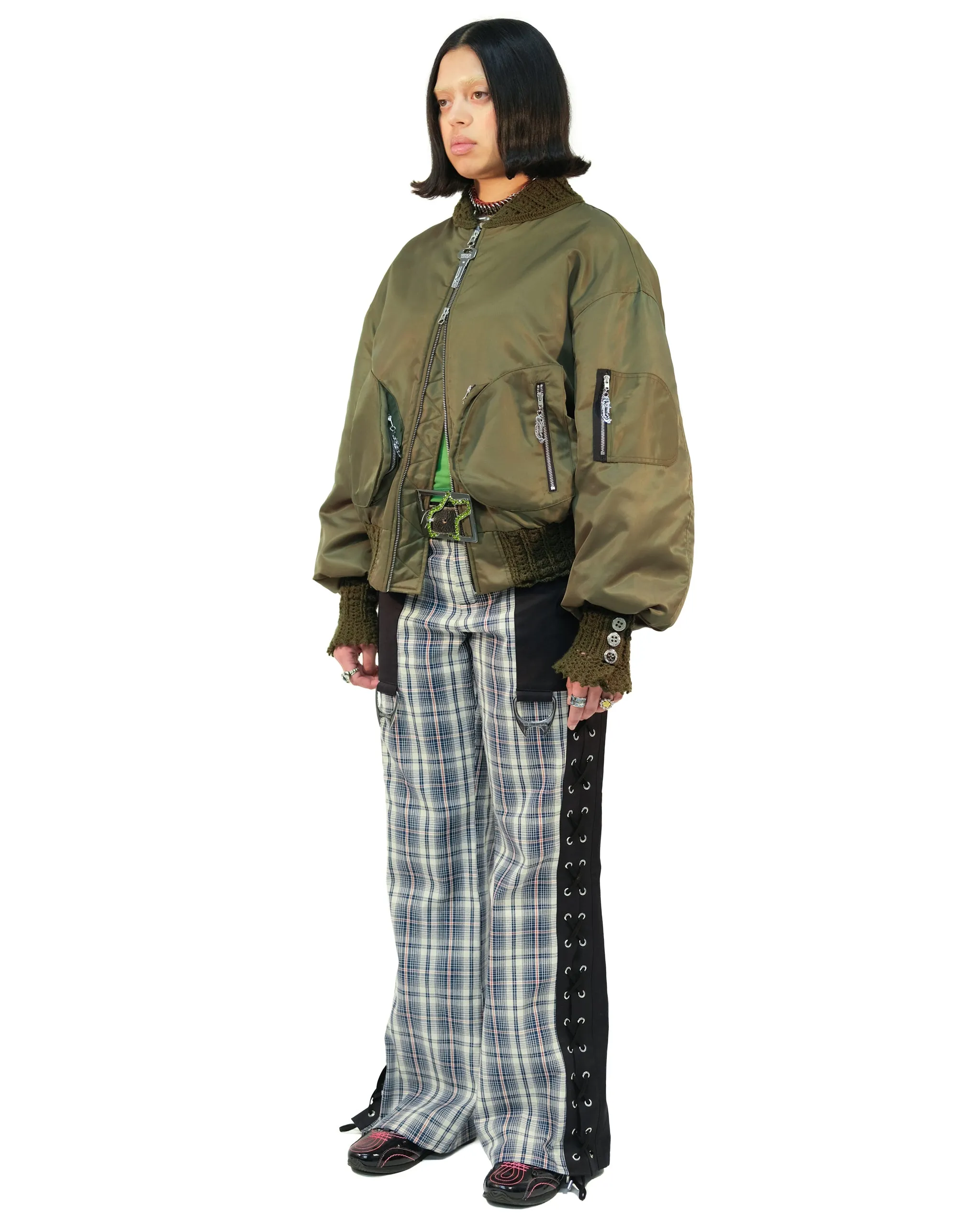 Slash Green Crochet Bomber Jacket sold by Chopova Lowena product image thumbnail 2