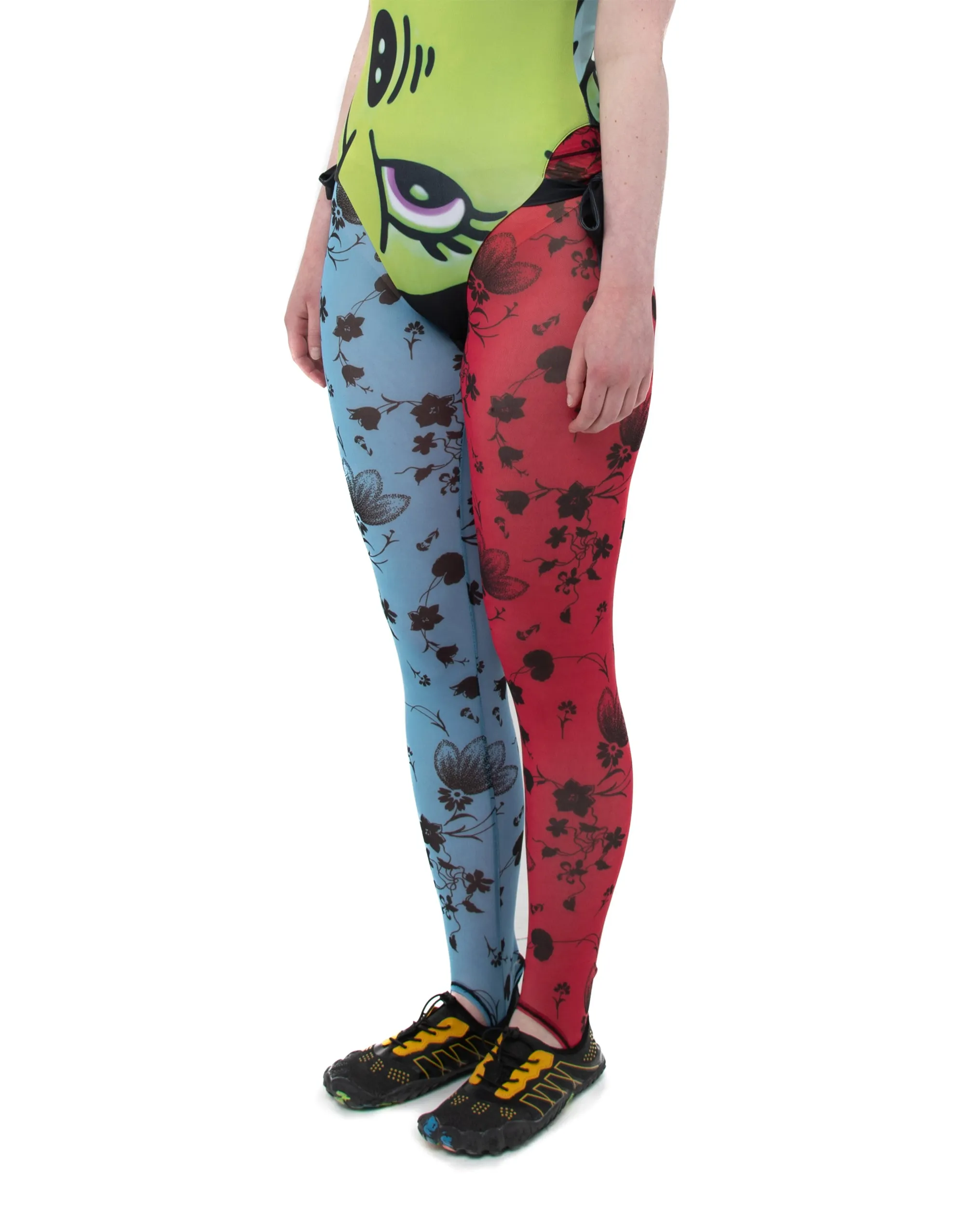 Blue and Red Floral Mesh Leggings sold by Chopova Lowena product image thumbnail 4