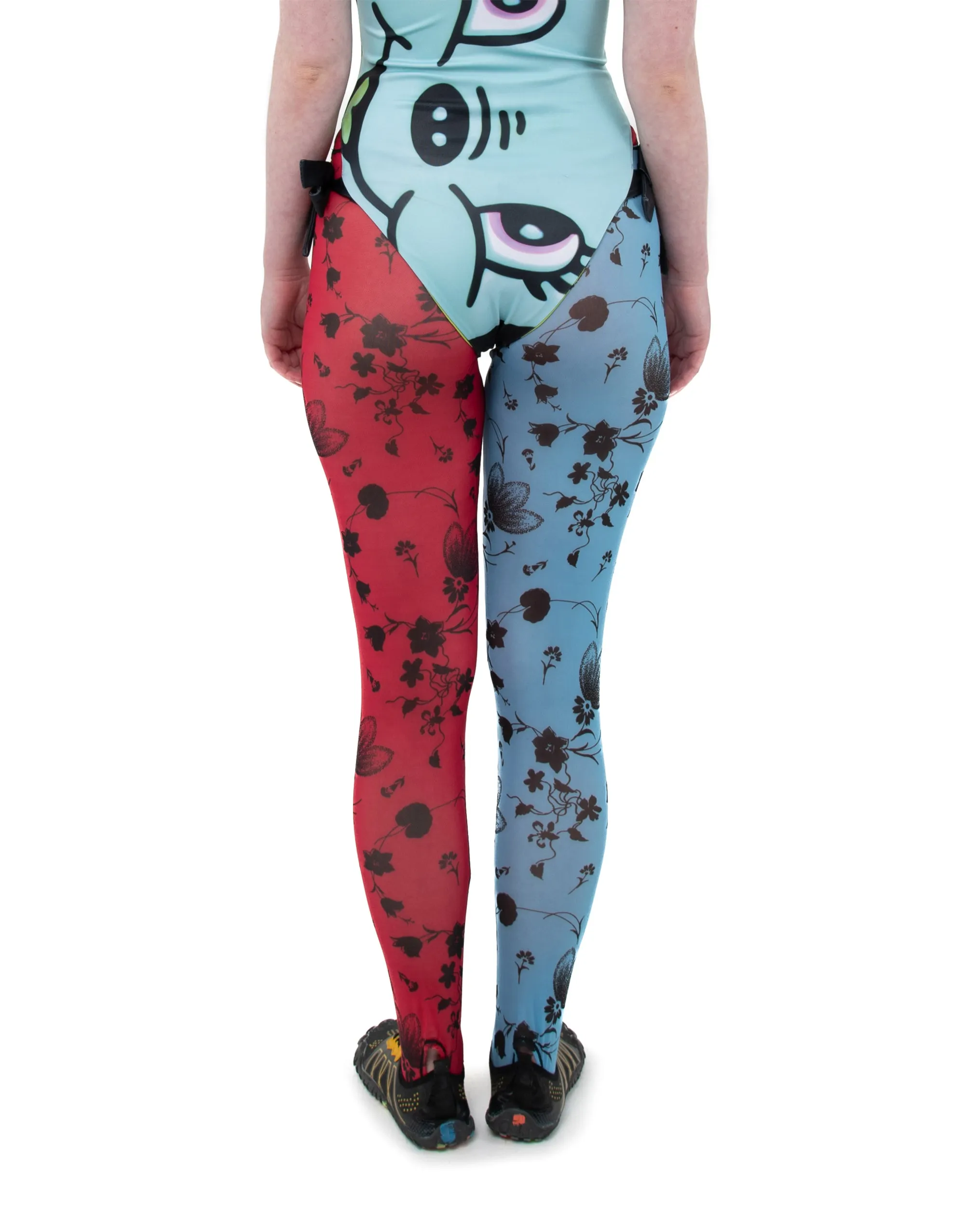 Blue and Red Floral Mesh Leggings sold by Chopova Lowena product image thumbnail 3