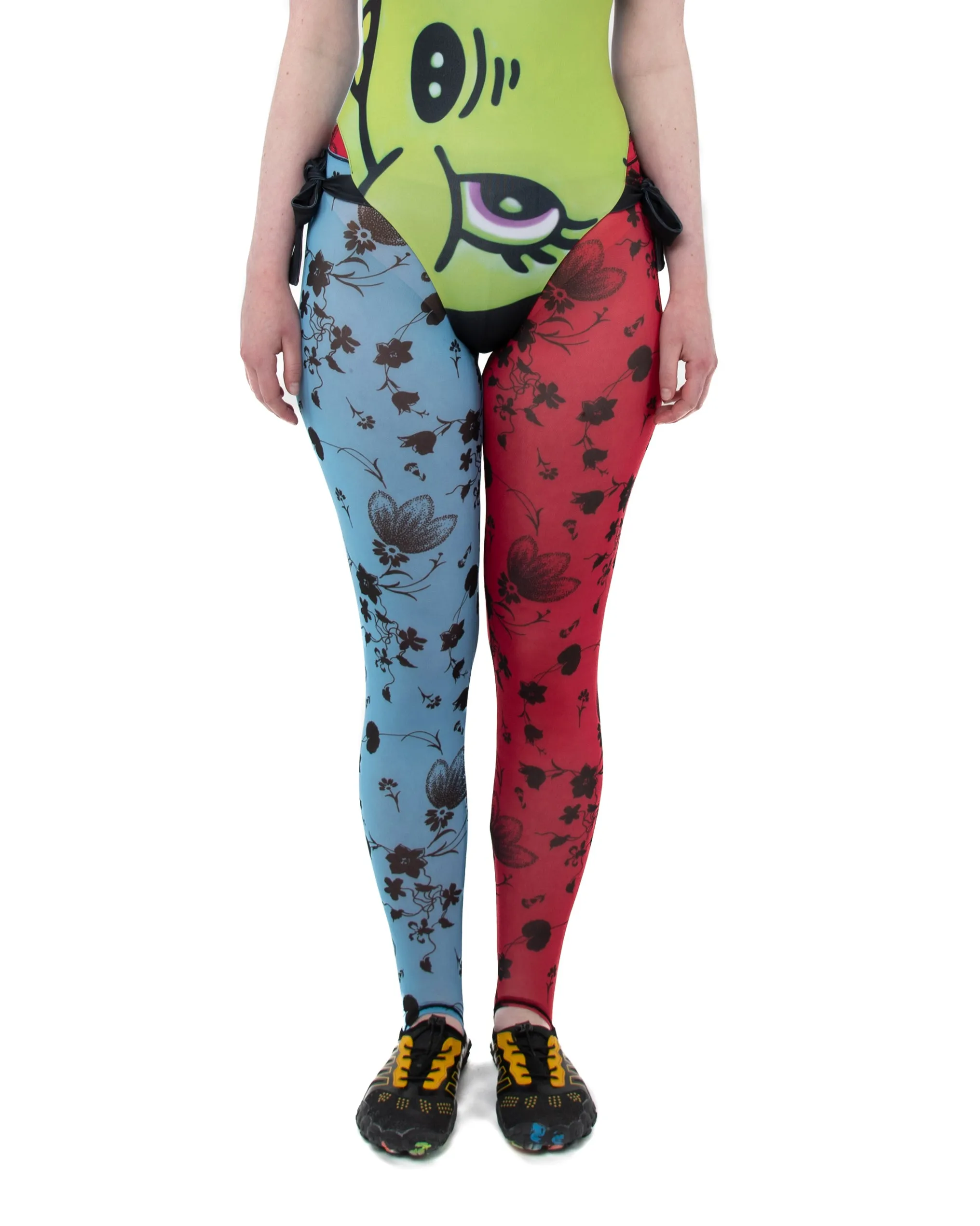 Blue and Red Floral Mesh Leggings sold by Chopova Lowena