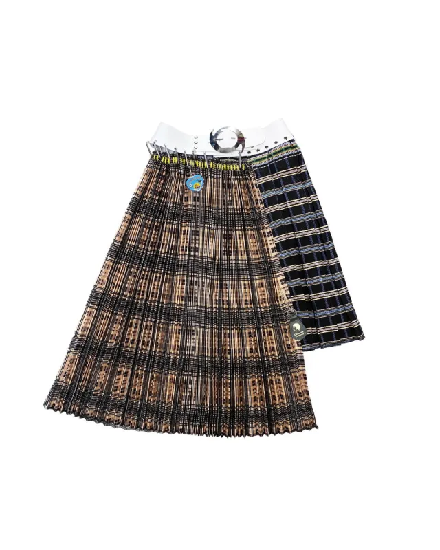 Beige and Blue Half and Half Skirt sold by Chopova Lowena