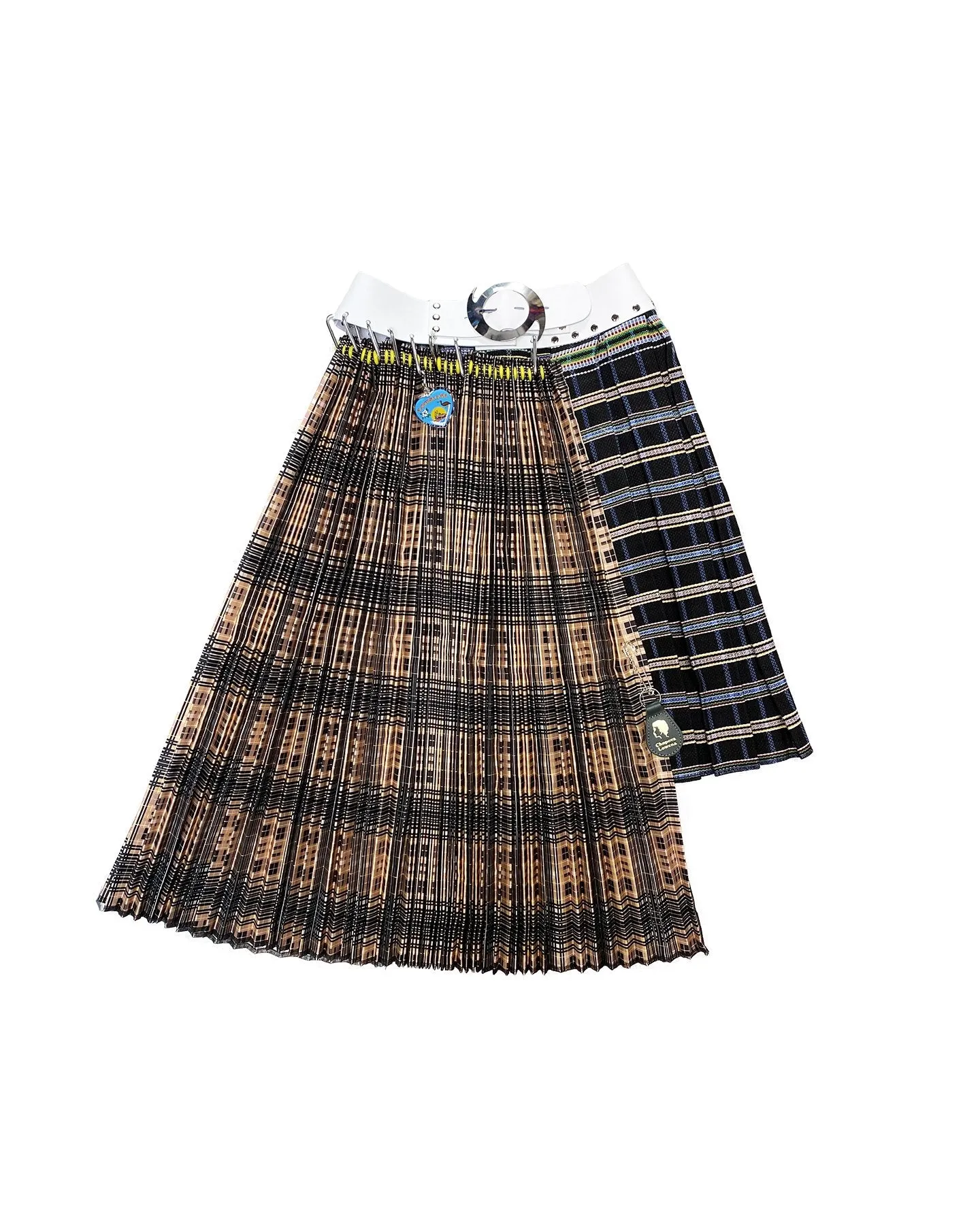 Beige and Blue Half and Half Skirt sold by Chopova Lowena