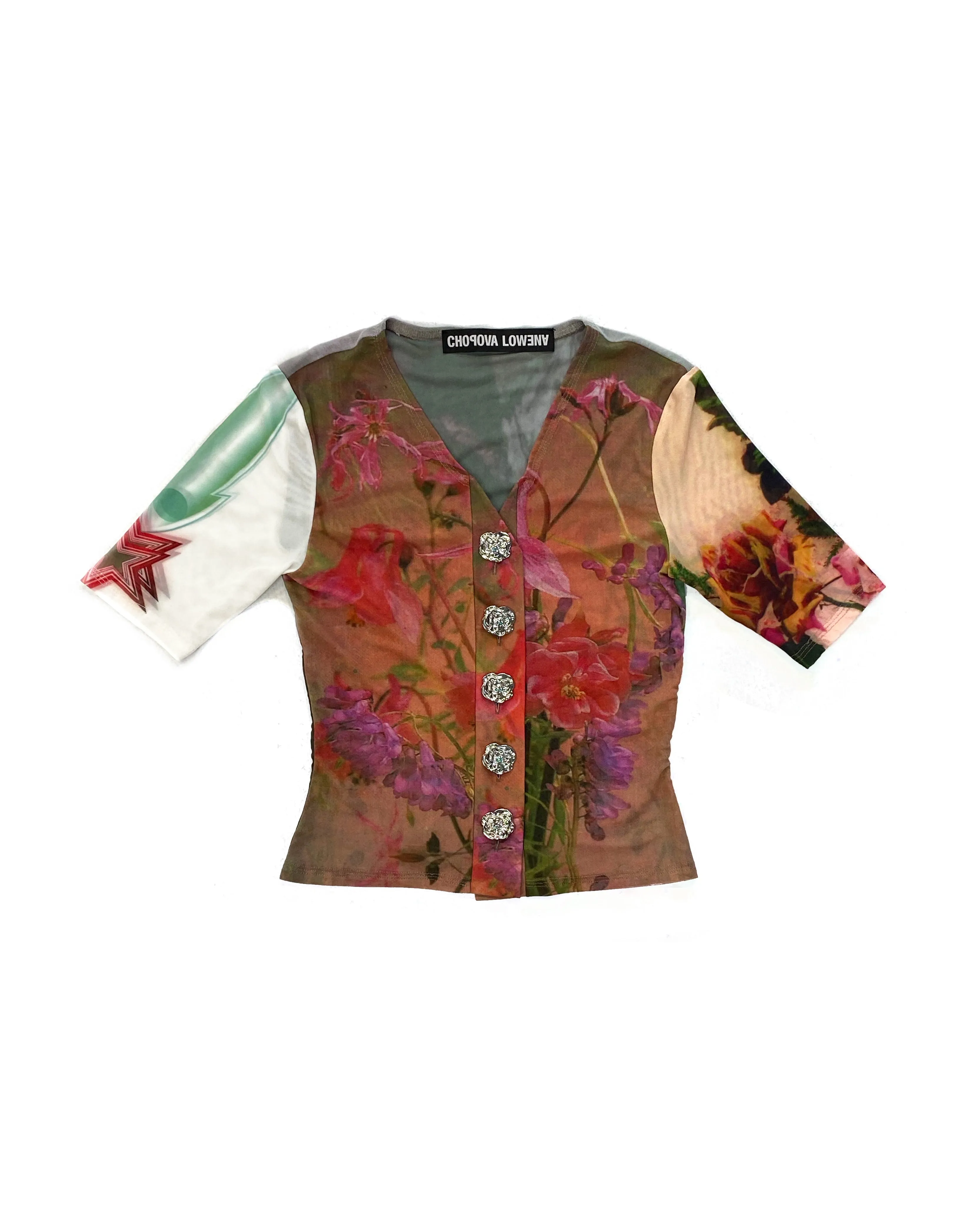 Floral Mesh Button Top sold by Chopova Lowena product image thumbnail 5