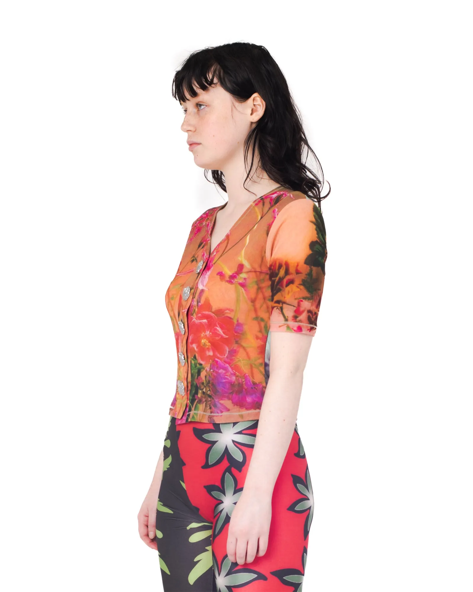 Floral Mesh Button Top sold by Chopova Lowena product image thumbnail 4