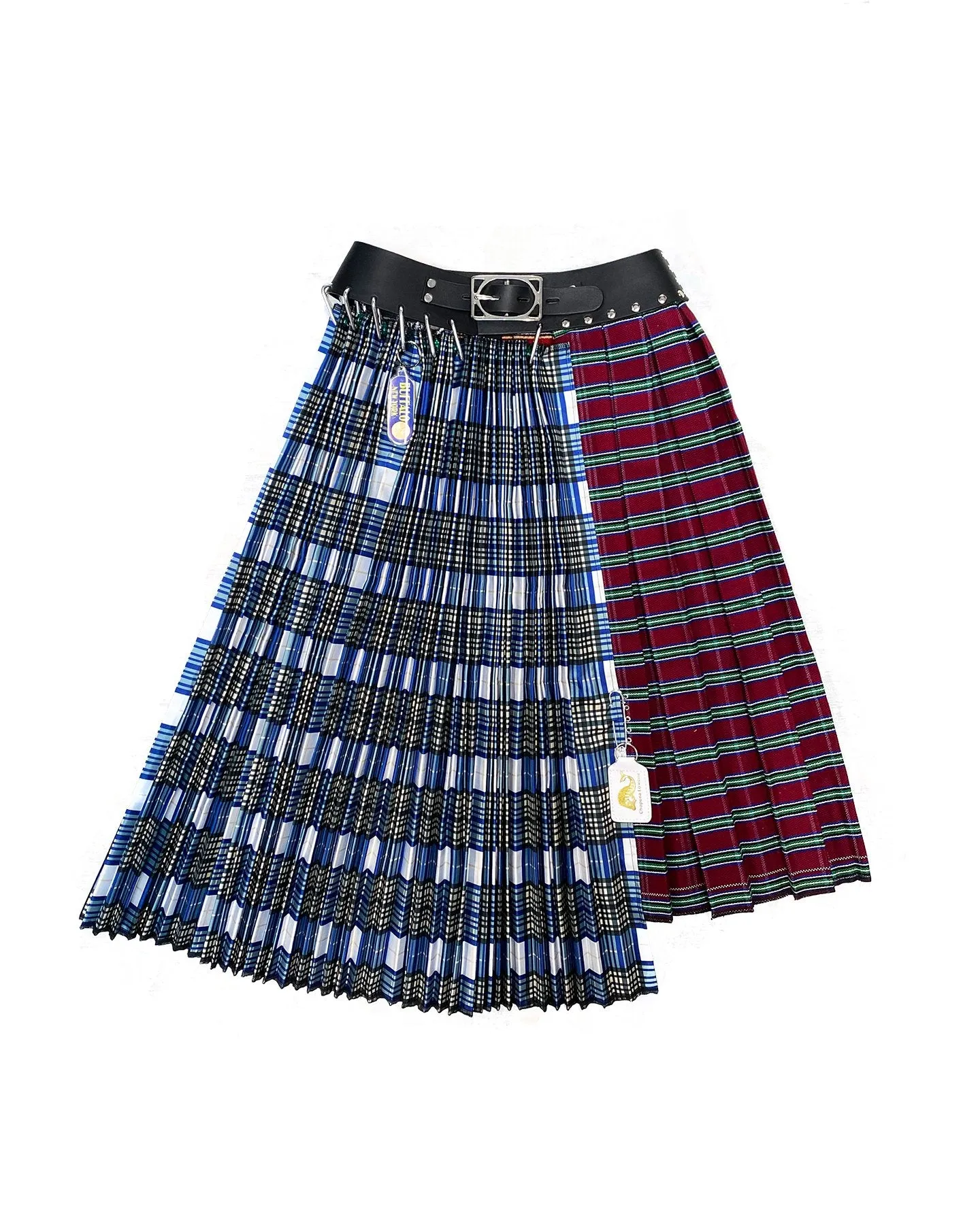 Burgundy and Blue Half and Half Skirt sold by Chopova Lowena