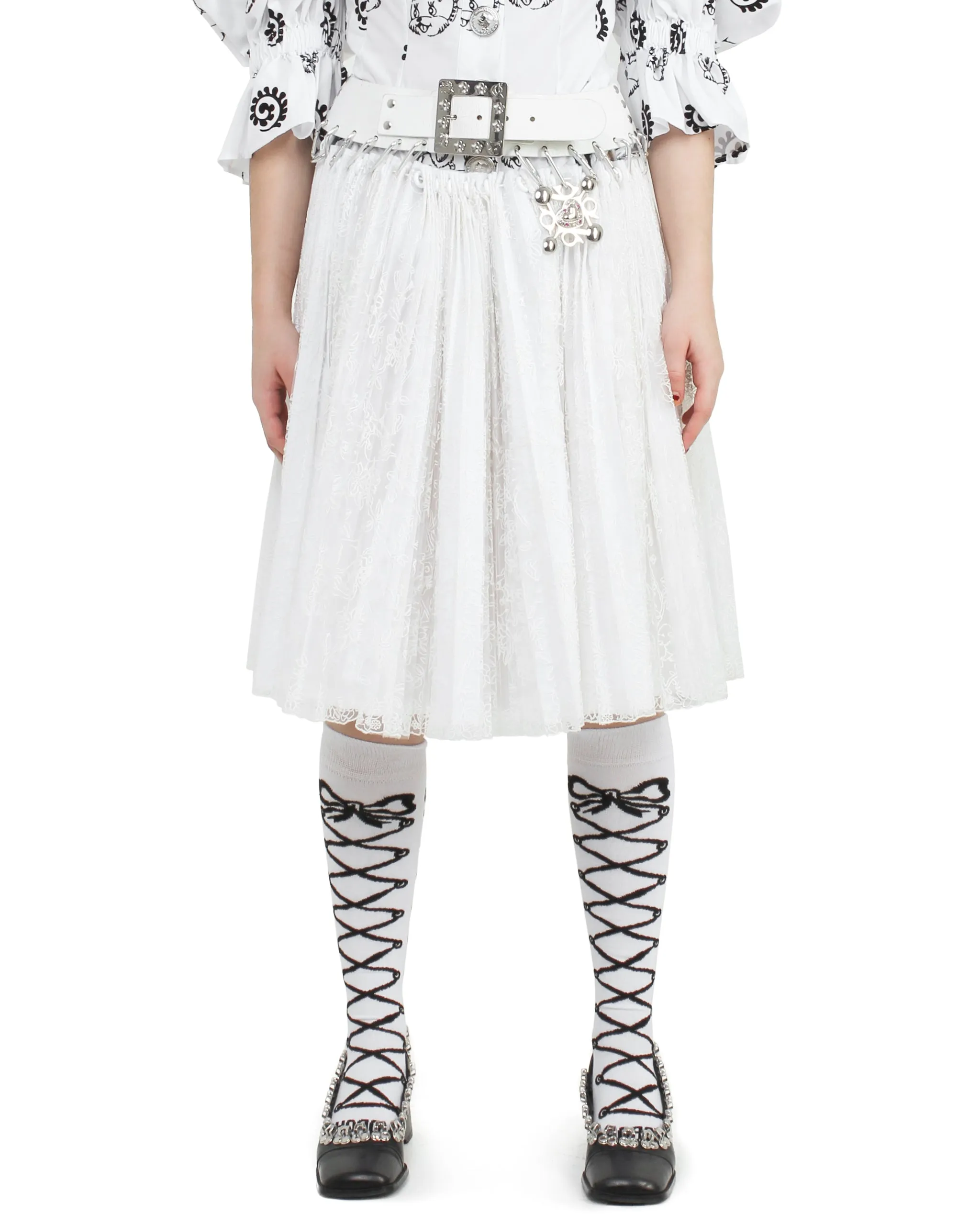 Laysin Lace Knee Carabiner Skirt sold by Chopova Lowena