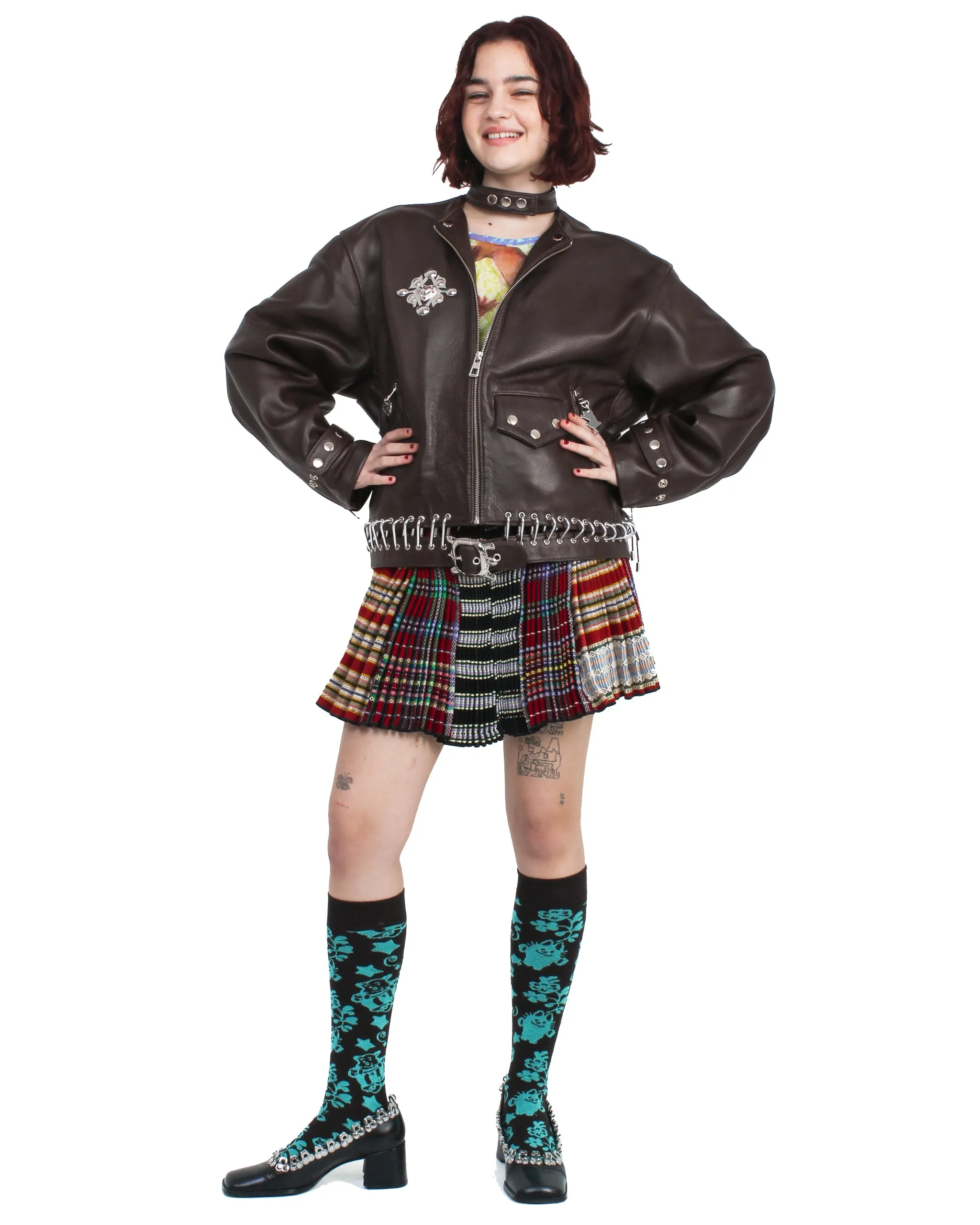 K-Point Leather Brown Jacket sold by Chopova Lowena product image thumbnail 2