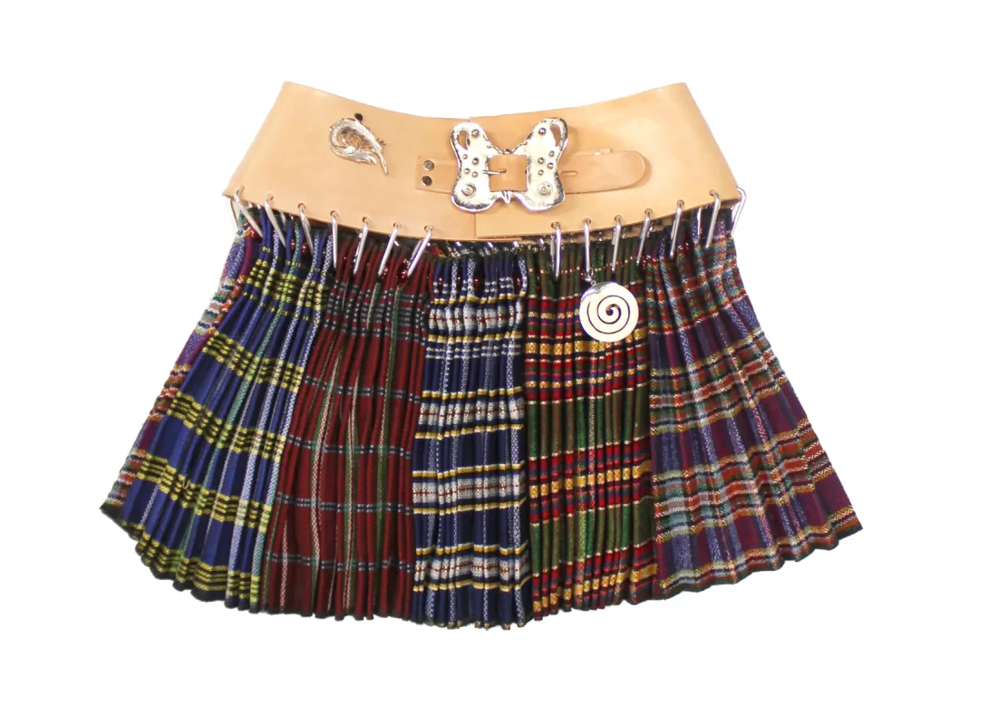 Mini Tartan Skirt With Tan Butterfly Belt sold by Chopova Lowena