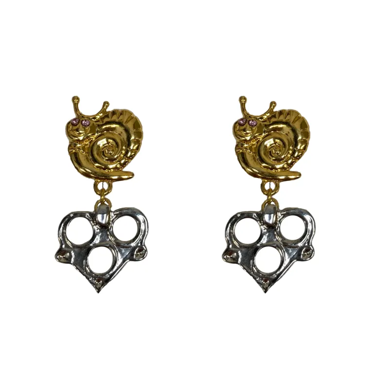 Snail + Pretzel Earrings made by Chopova Lowena