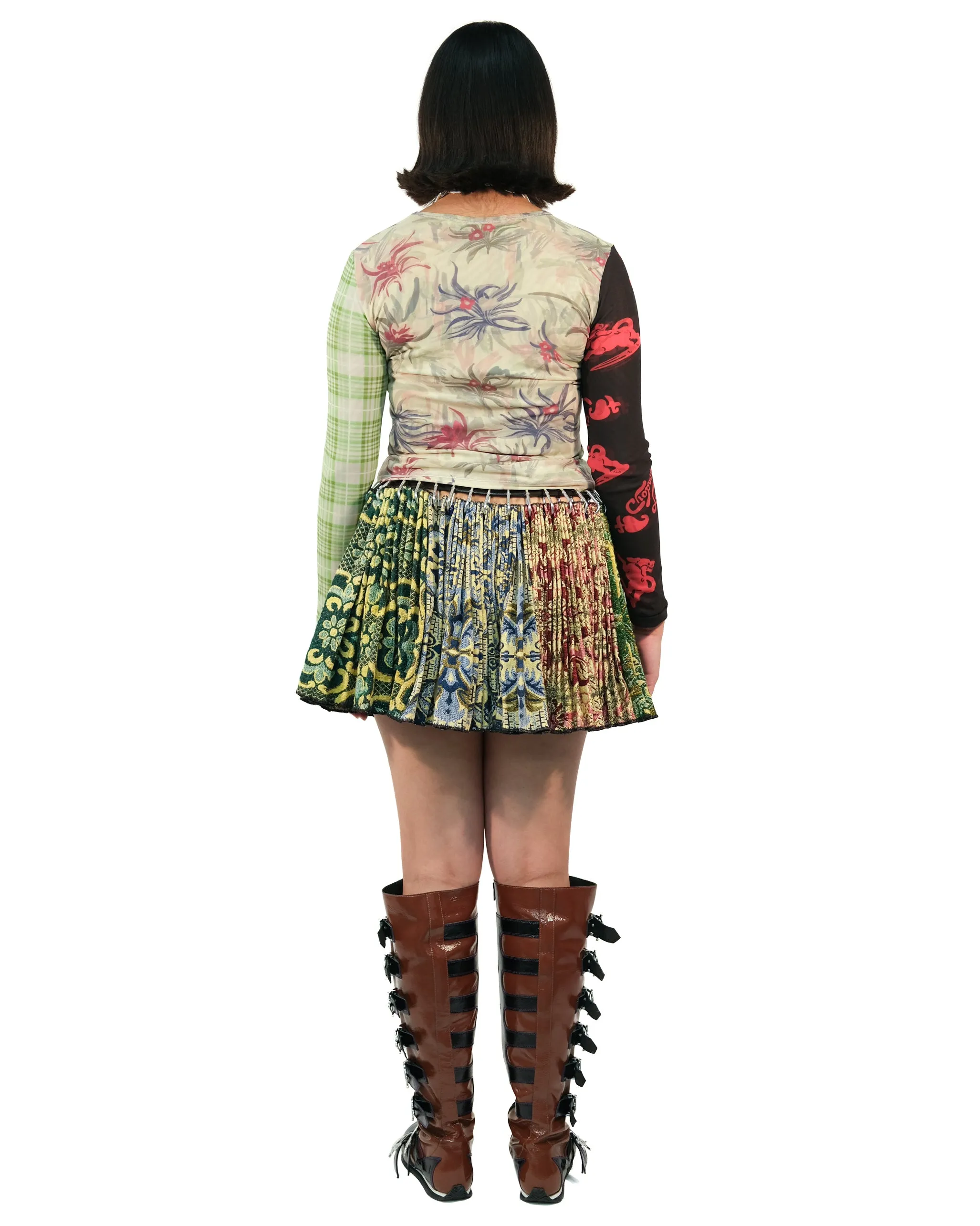 Floral Plaid Fitted Mesh Top sold by Chopova Lowena product image thumbnail 3