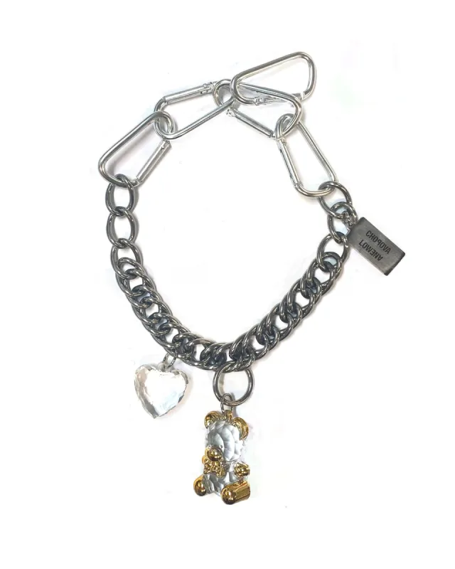Bear and Heart Charm Necklace sold by Chopova Lowena