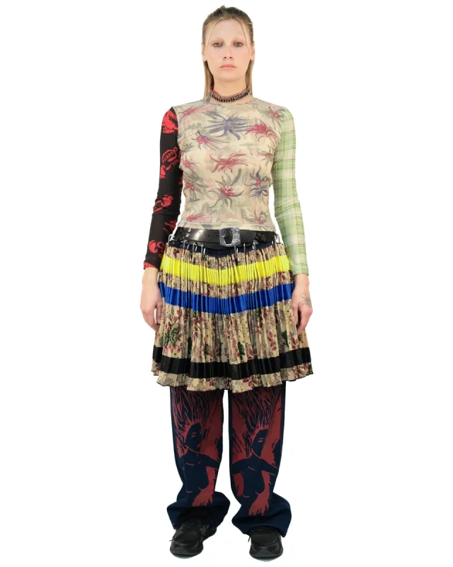 Tapestry Stripe Laced Belt Skirt made by Chopova Lowena