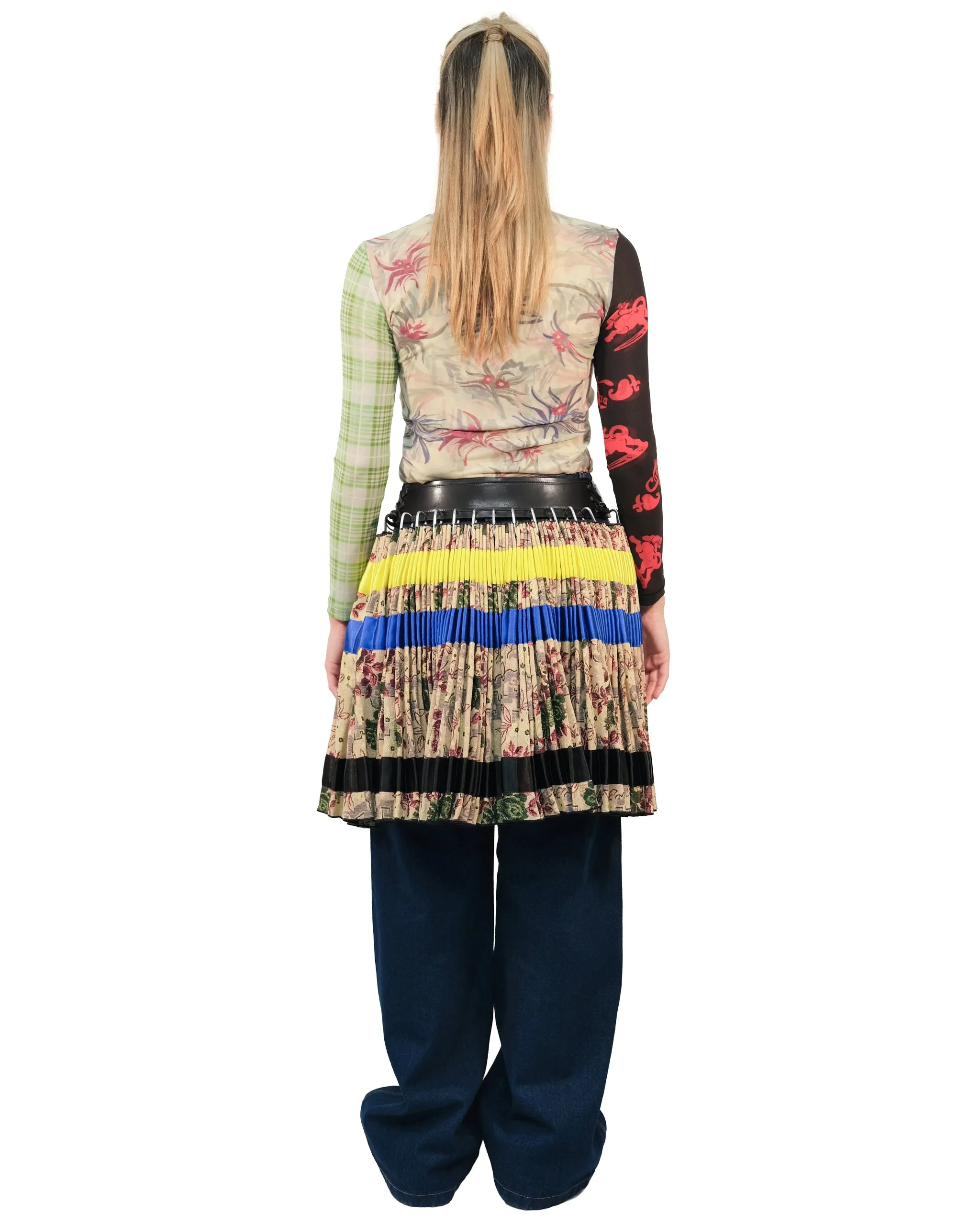 Tapestry Stripe Laced Belt Skirt sold by Chopova Lowena product image thumbnail 3