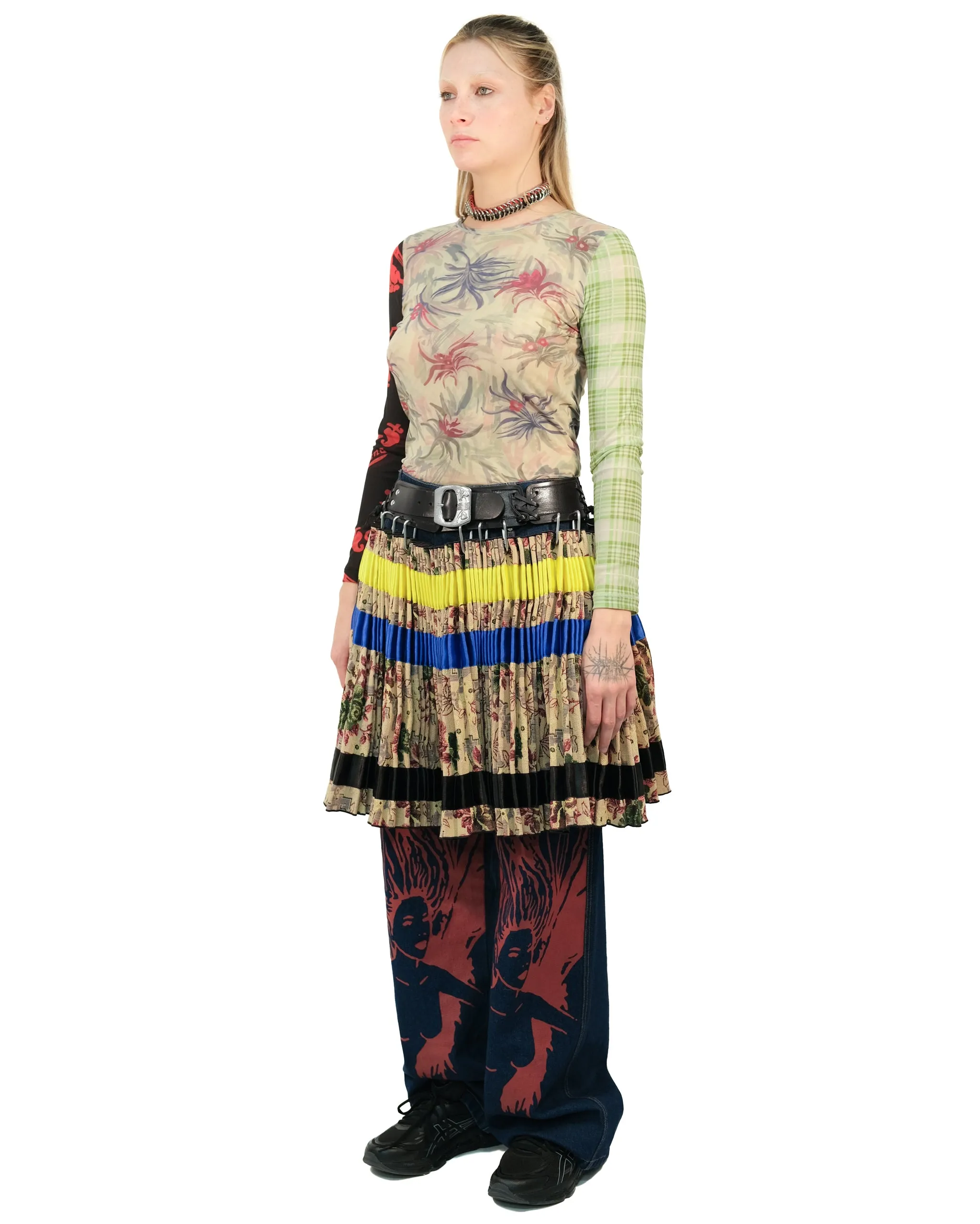 Tapestry Stripe Laced Belt Skirt sold by Chopova Lowena product image thumbnail 2