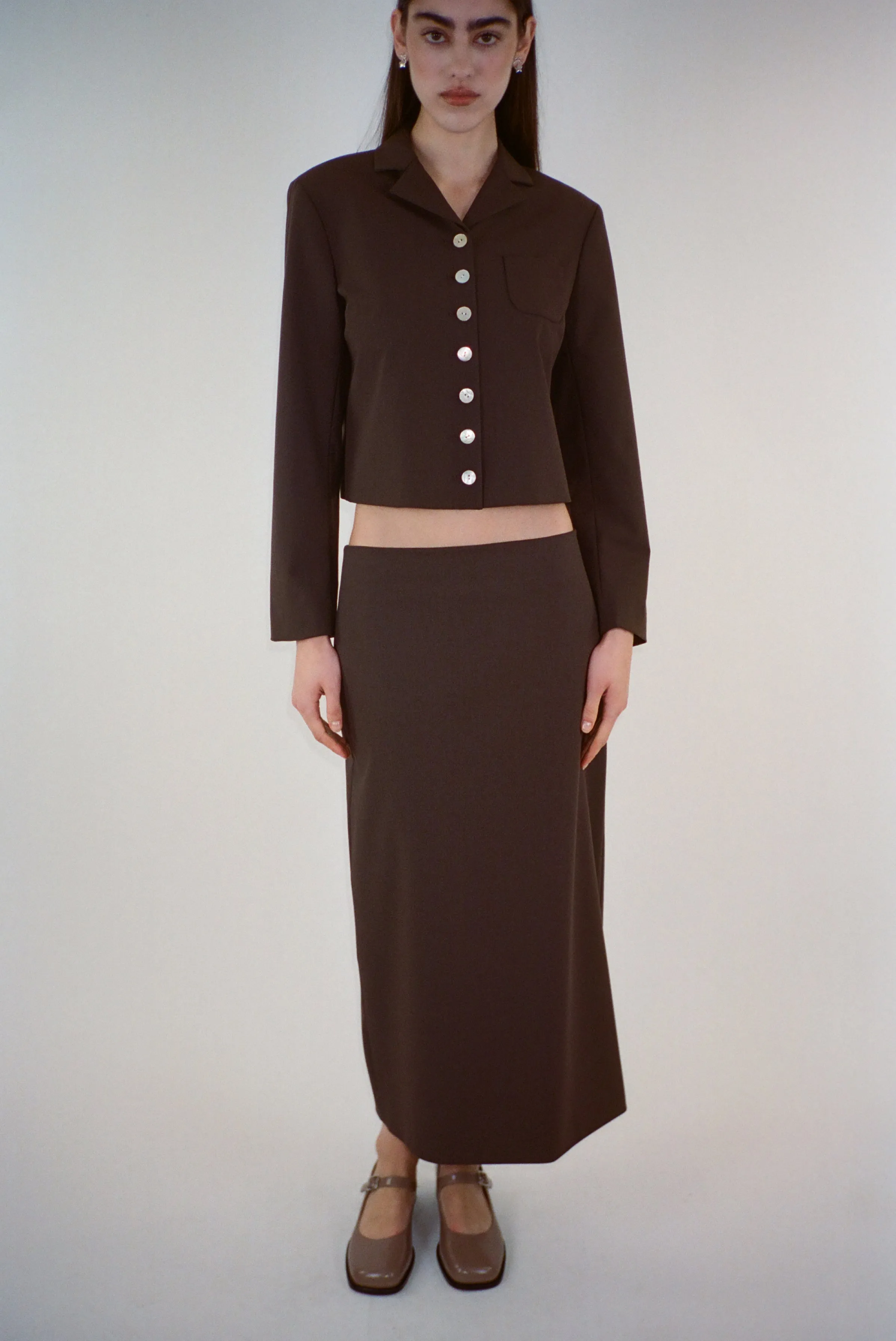 TOES SKIRT IN BROWN sold by Sandy Liang product image thumbnail 5