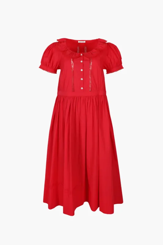 MIDDY DRESS IN RED made by Sandy Liang