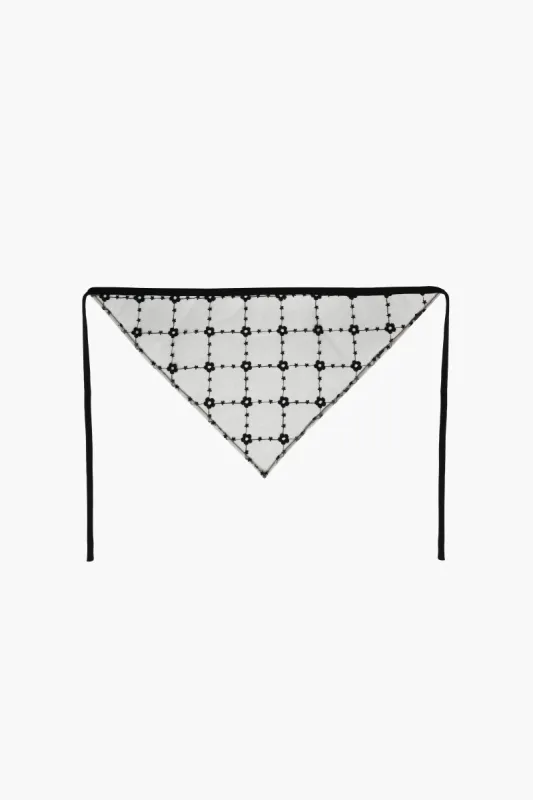 NINETY BANDANA IN FLOWER GRID made by Sandy Liang