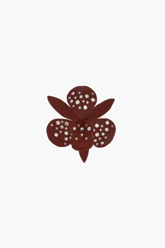 DENDROBIUM CLIP IN BROWN made by Sandy Liang