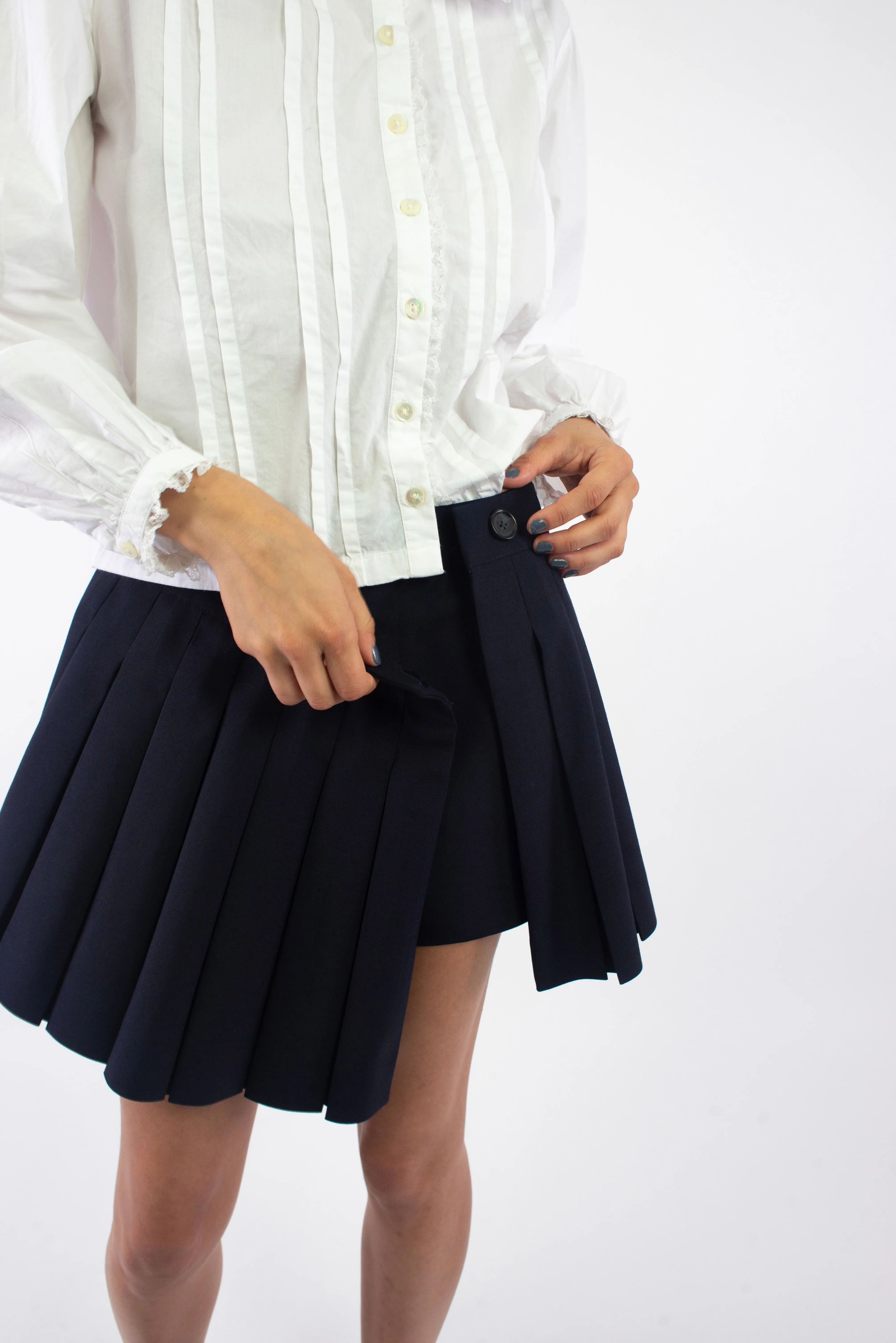 PARIS SKORT IN DARK NAVY sold by Sandy Liang product image thumbnail 2