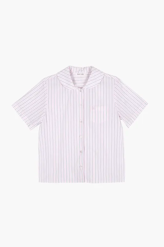 SPLITTER TOP IN PINK STRIPE sold by Sandy Liang