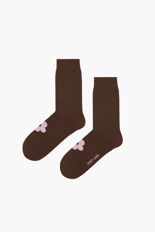 FIORE SOCKS IN COCOA made by Sandy Liang