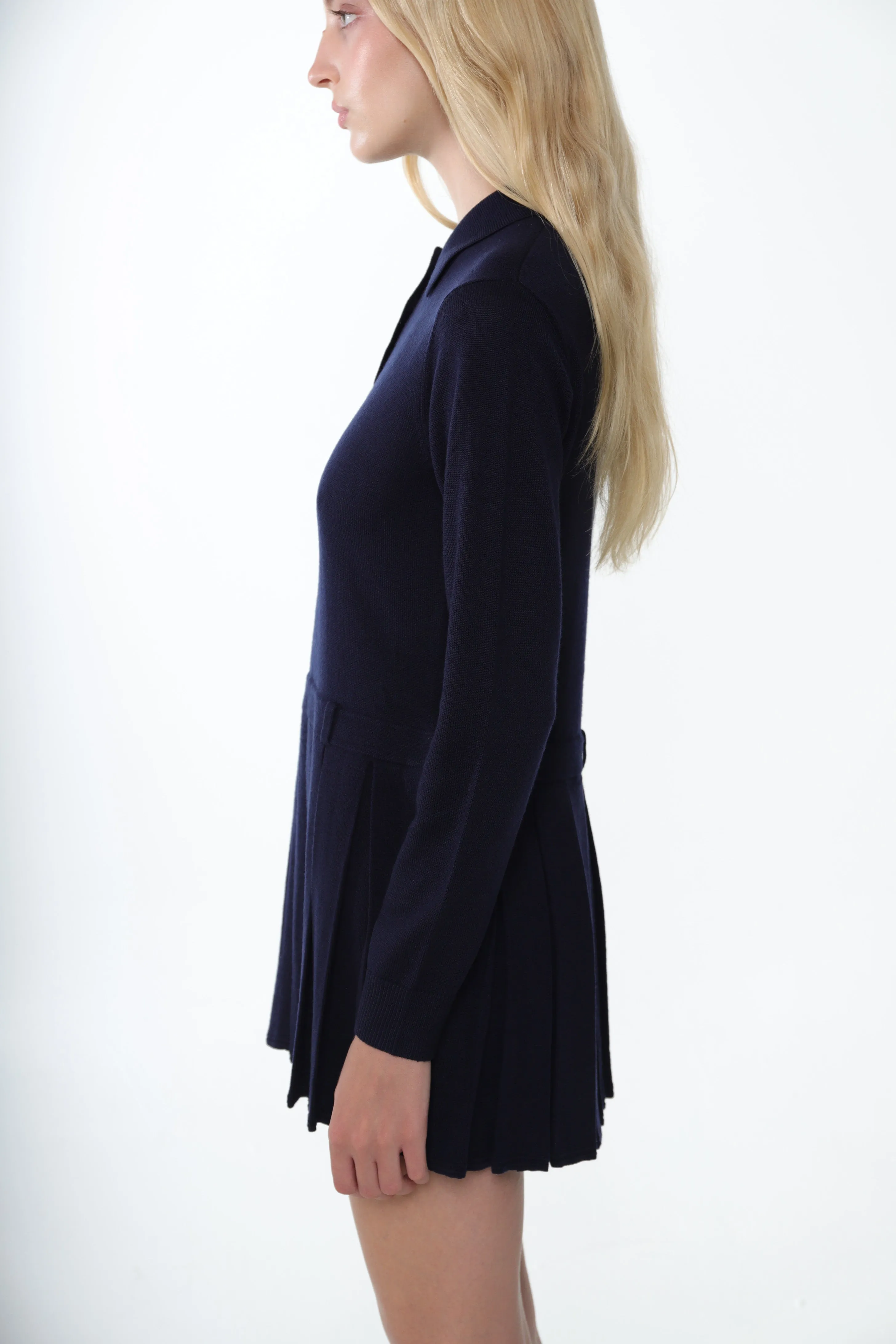 HAGUE SWEATER DRESS IN NAVY sold by Sandy Liang product image thumbnail 4
