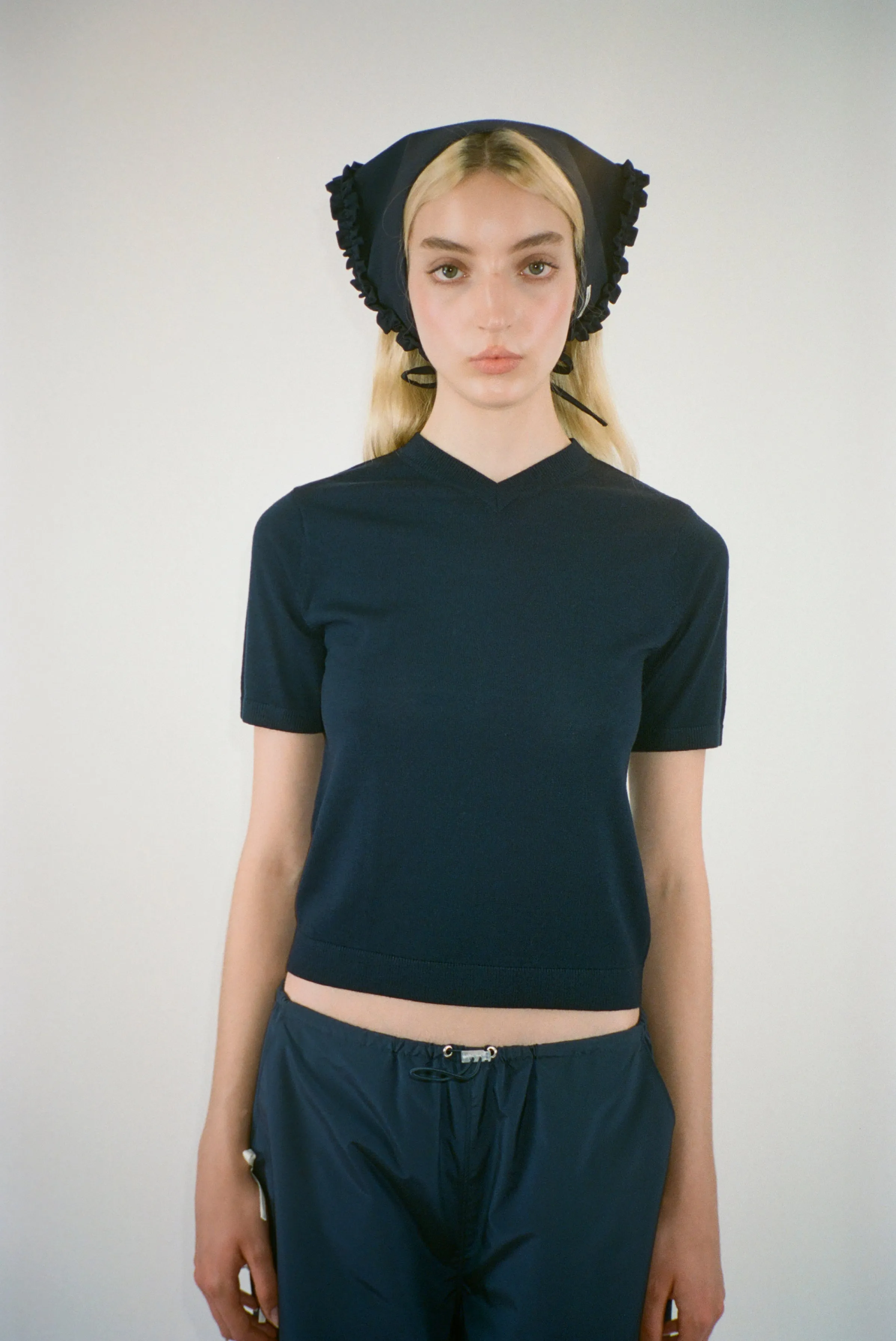 CEDRO BANDANA IN DARK NAVY sold by Sandy Liang product image thumbnail 4