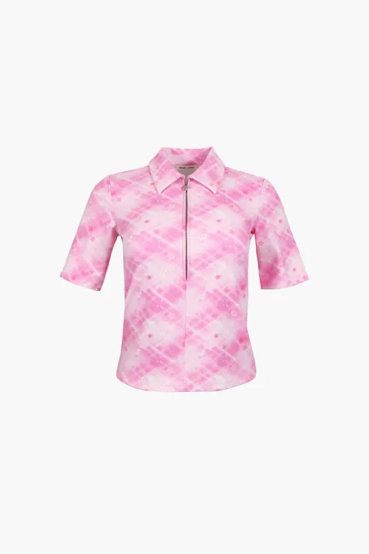 CAMPER TOP IN PINK made by Sandy Liang