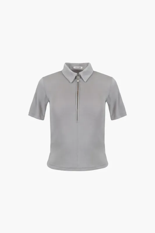 CAMPER TOP IN GREY sold by Sandy Liang