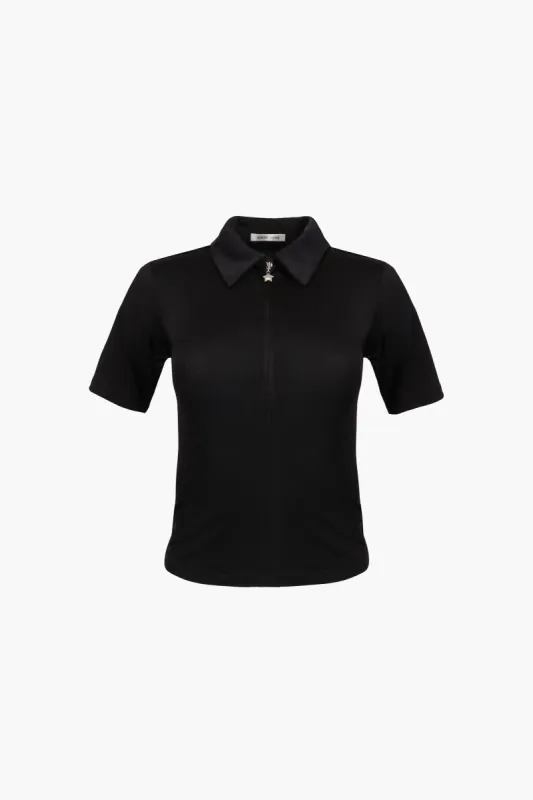 CAMPER TOP IN BLACK sold by Sandy Liang