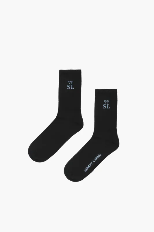 SPORT MONOGRAM SOCK IN BLACK made by Sandy Liang