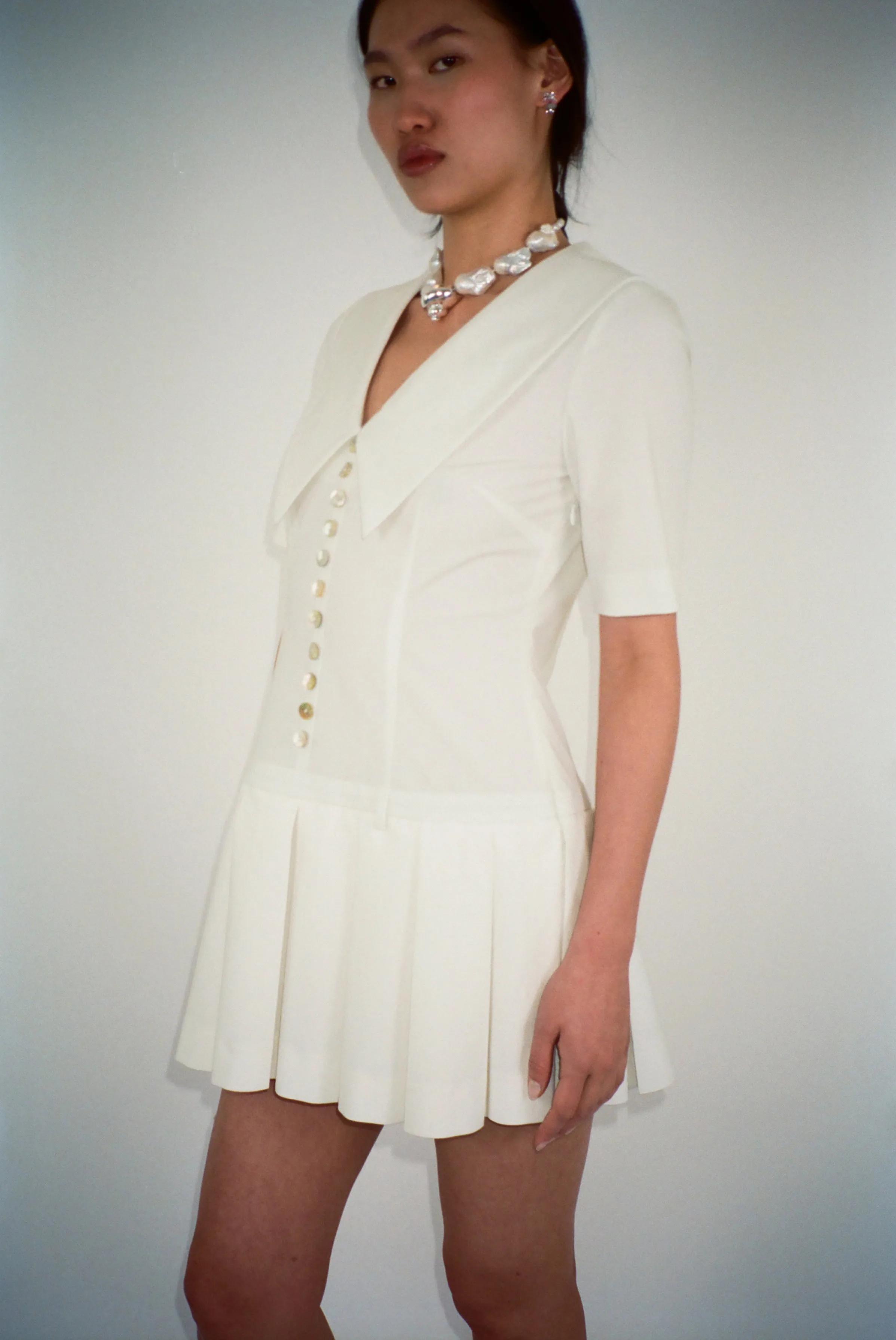 KERRY DRESS IN BONE sold by Sandy Liang product image thumbnail 5