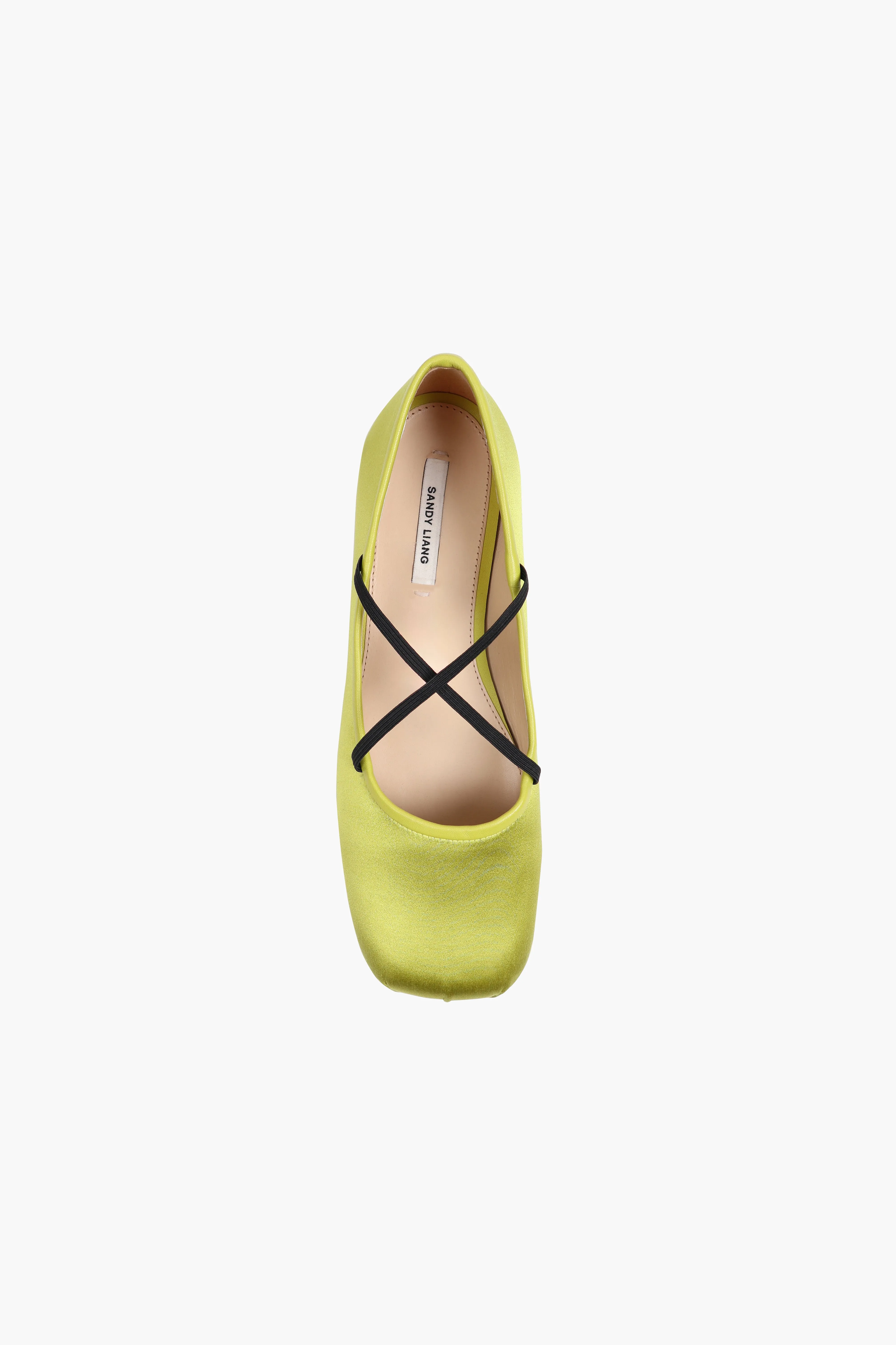 CRISS CROSS POINTE IN CHARTREUSE SATIN sold by Sandy Liang product image thumbnail 2