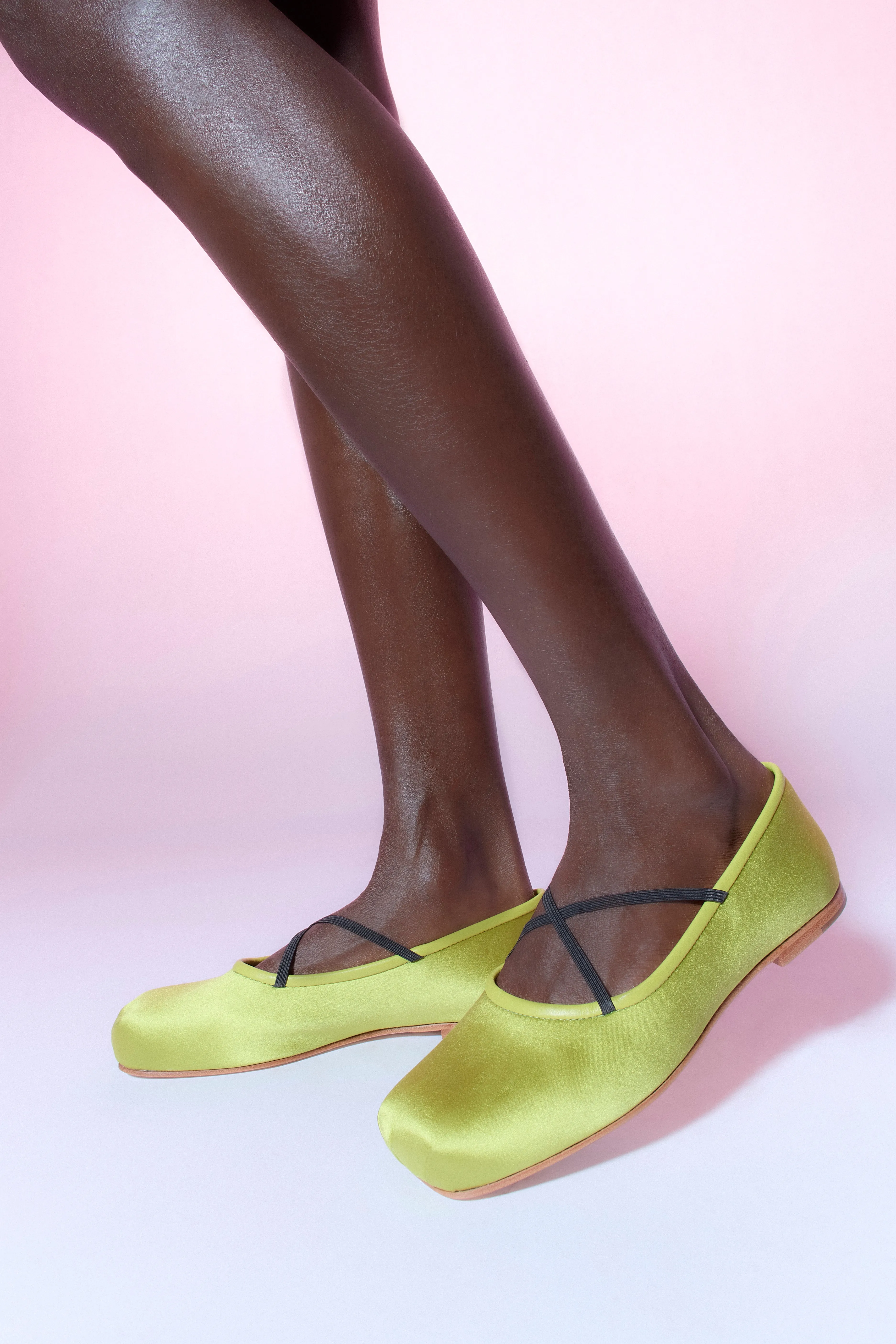 CRISS CROSS POINTE IN CHARTREUSE SATIN sold by Sandy Liang product image thumbnail 4