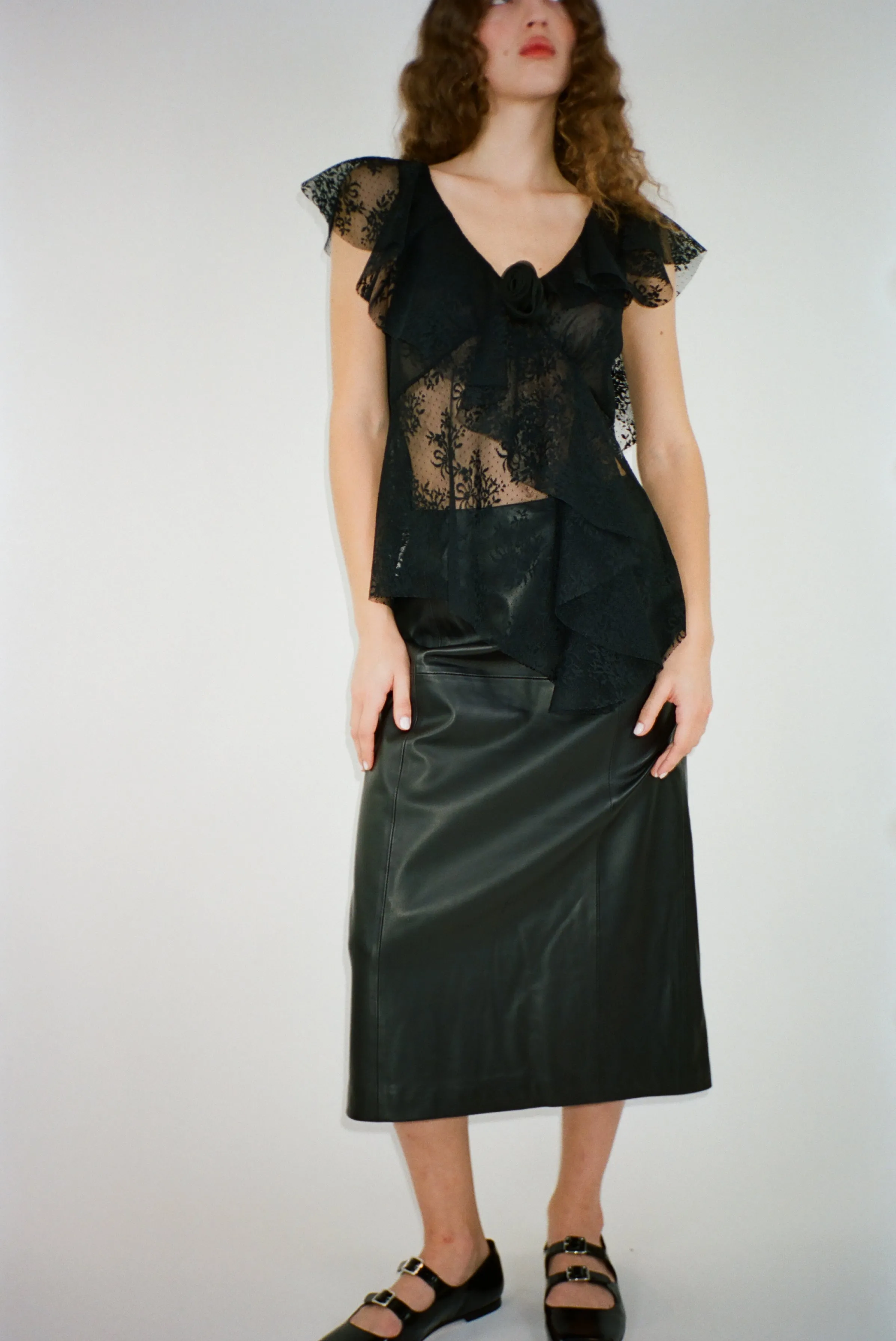 TORINO TOP IN BLACK sold by Sandy Liang product image thumbnail 3