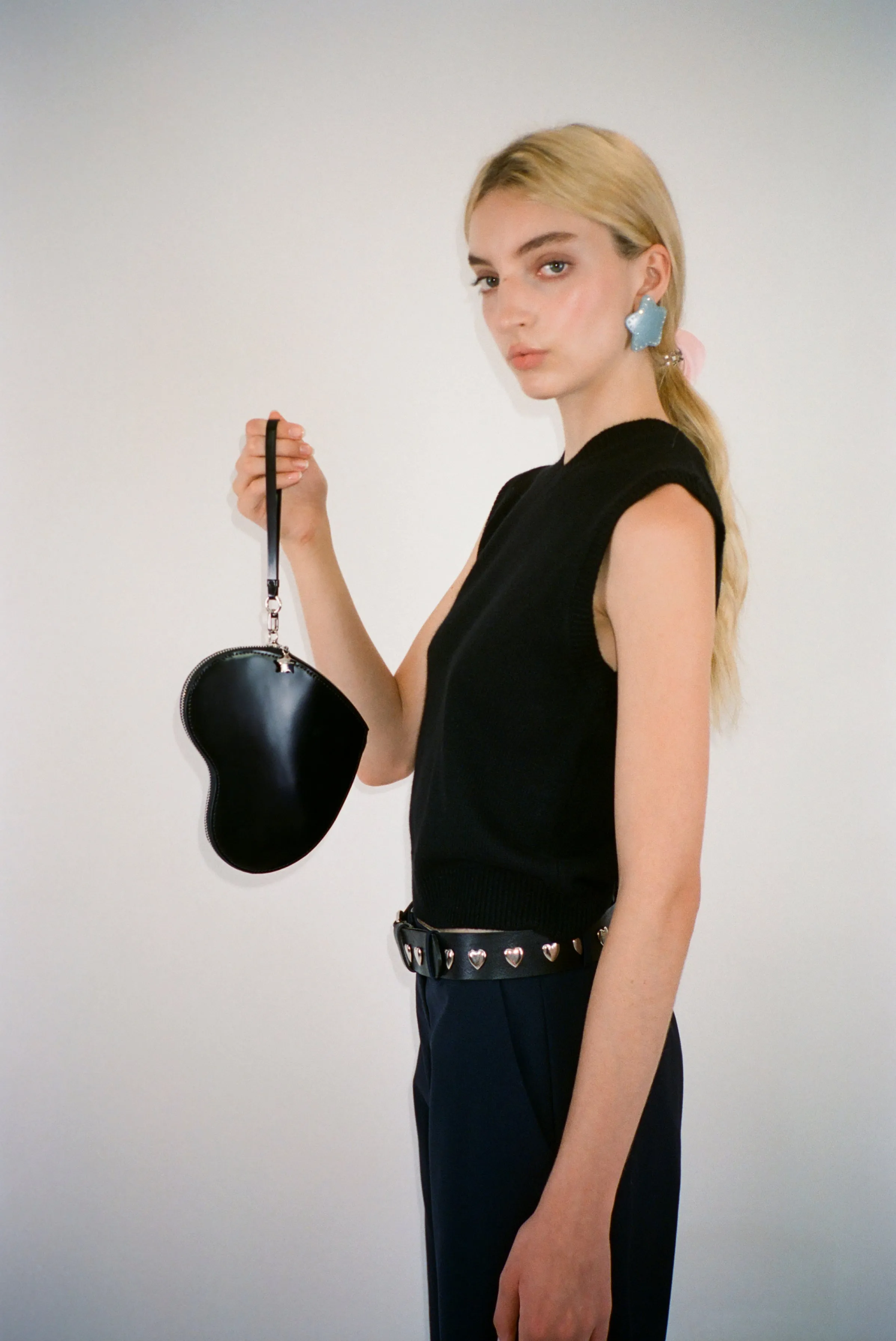 MID HEART ZIP IN BLACK sold by Sandy Liang product image thumbnail 2