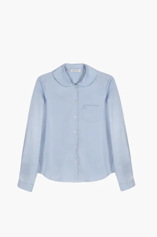 WILBUR TOP IN LIGHT BLUE sold by Sandy Liang